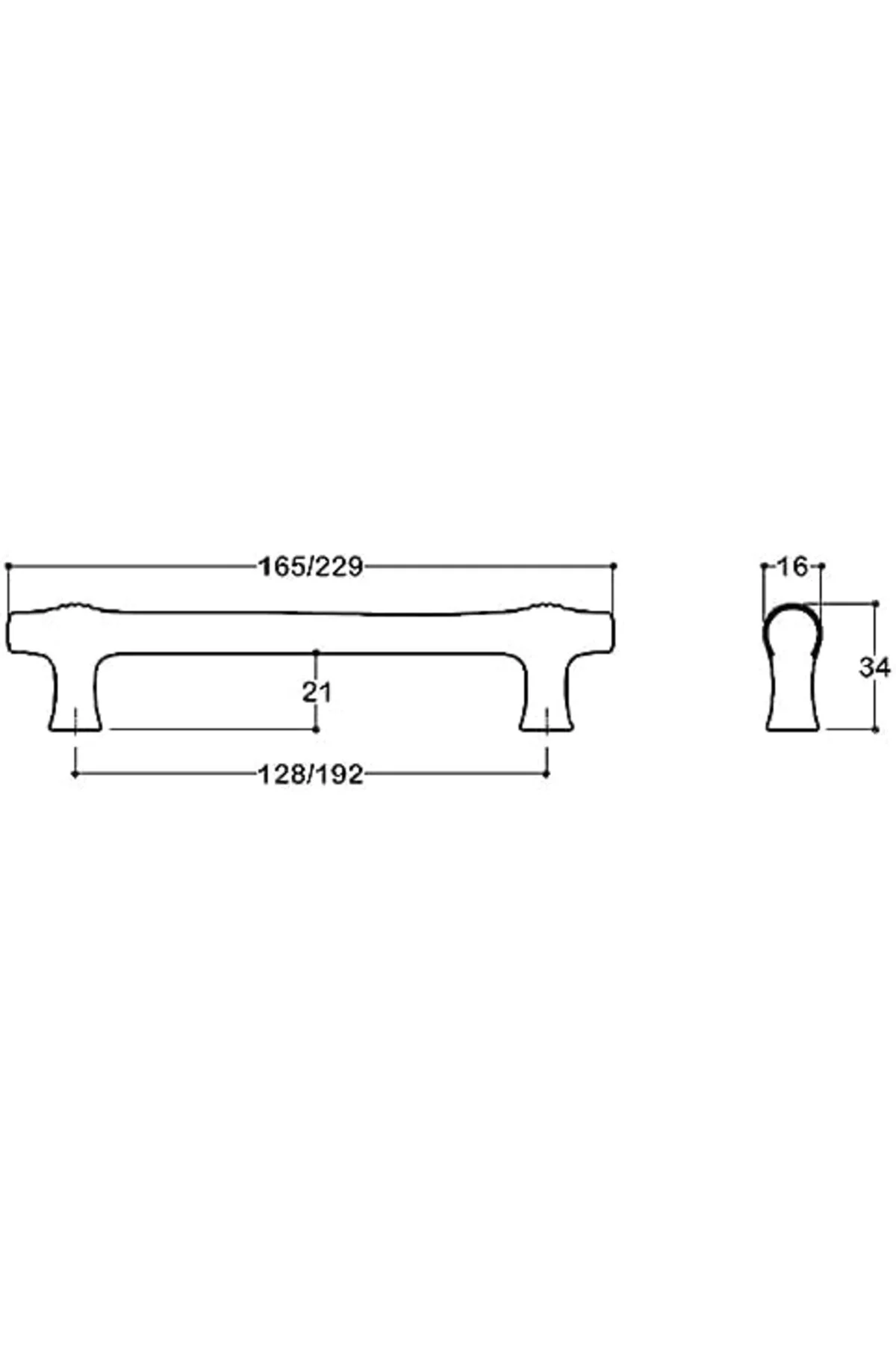 TTKTEKNOLOJİ altın rengi 192 mm Klasik Kulp KRK 395519