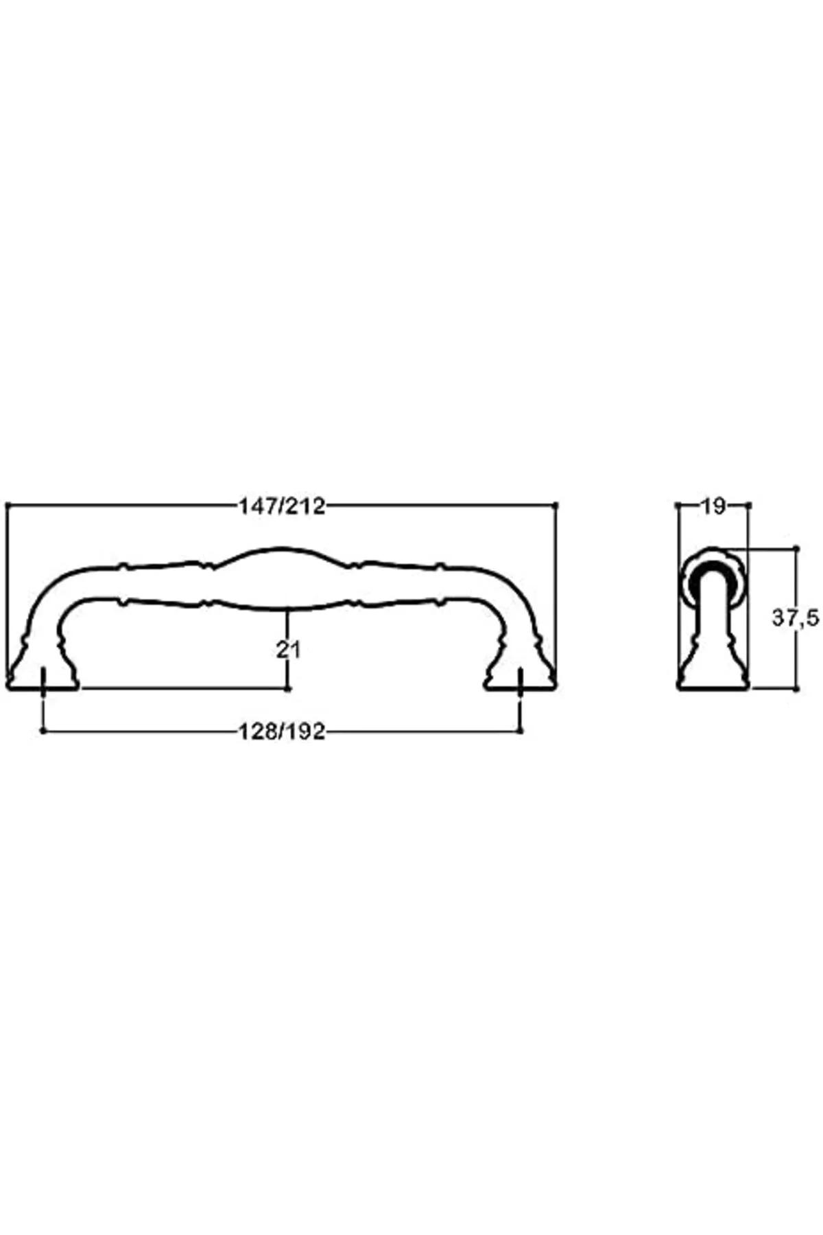 TTKTEKNOLOJİ altın rengi 128 mm Klasik Kulp KRK 395519