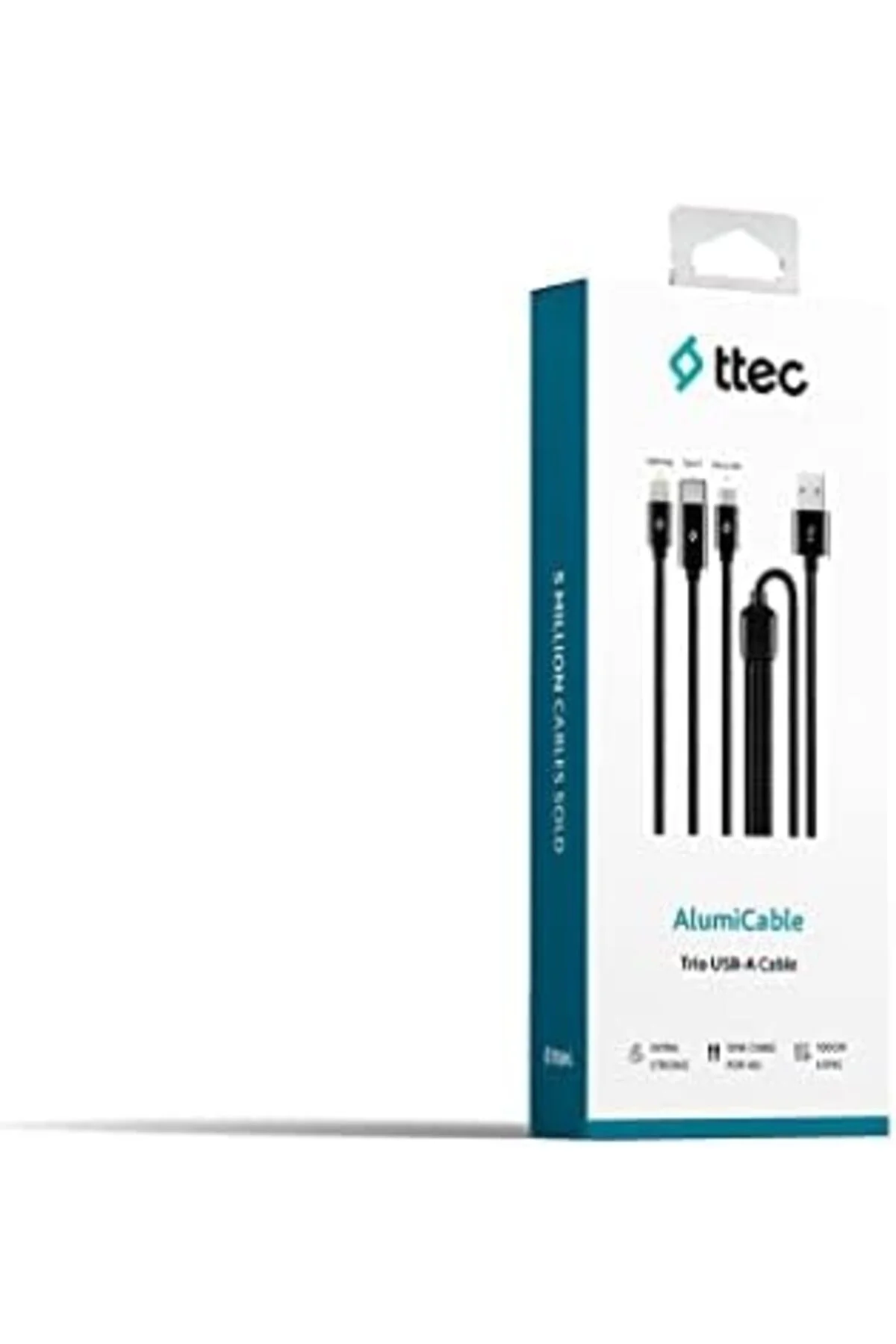 TTKTEKNOLOJİ AlumiCable Trio Şarj Kablosu 1mt. Type-C, Lightning,