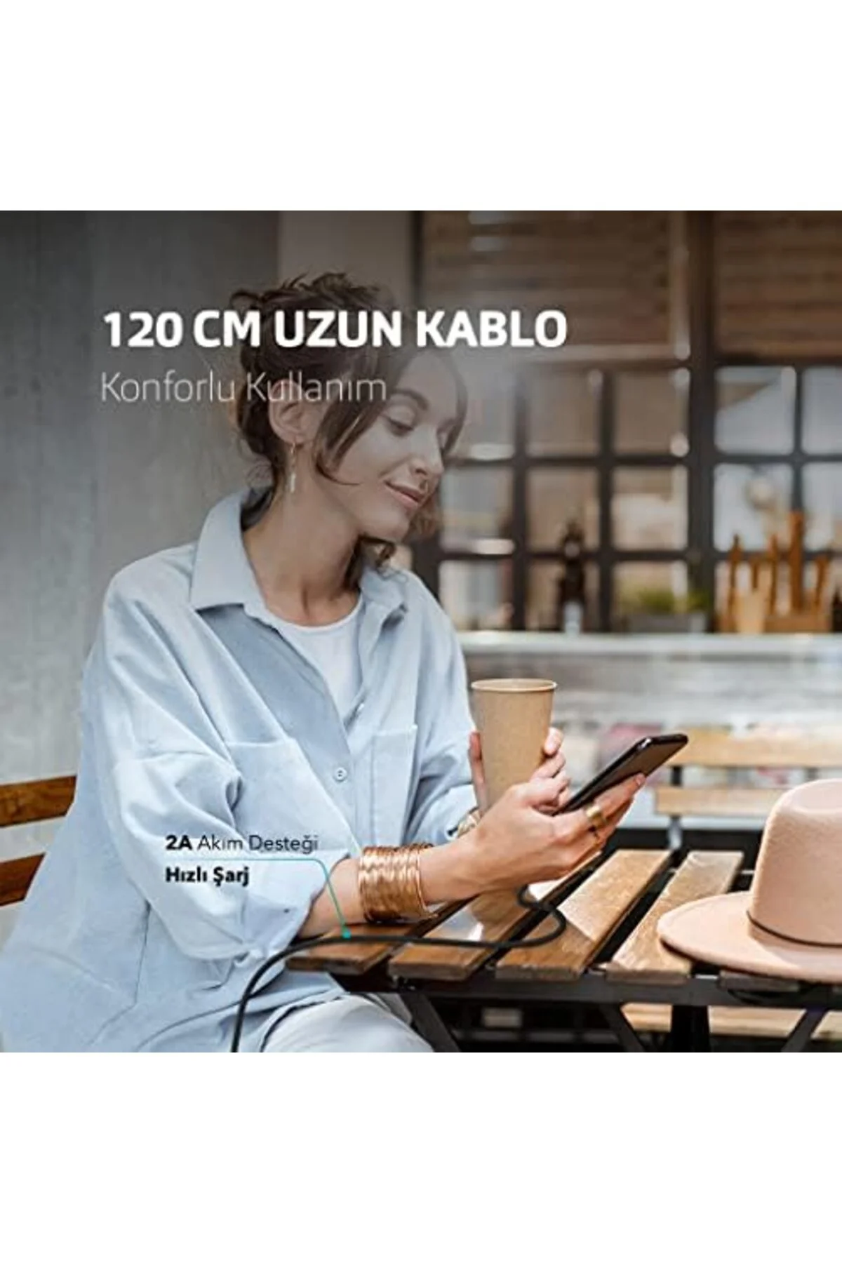 TTKTEKNOLOJİ AlumiCable ile Uyumlu Şarj Kablosu - Uzay Grisi (2DK