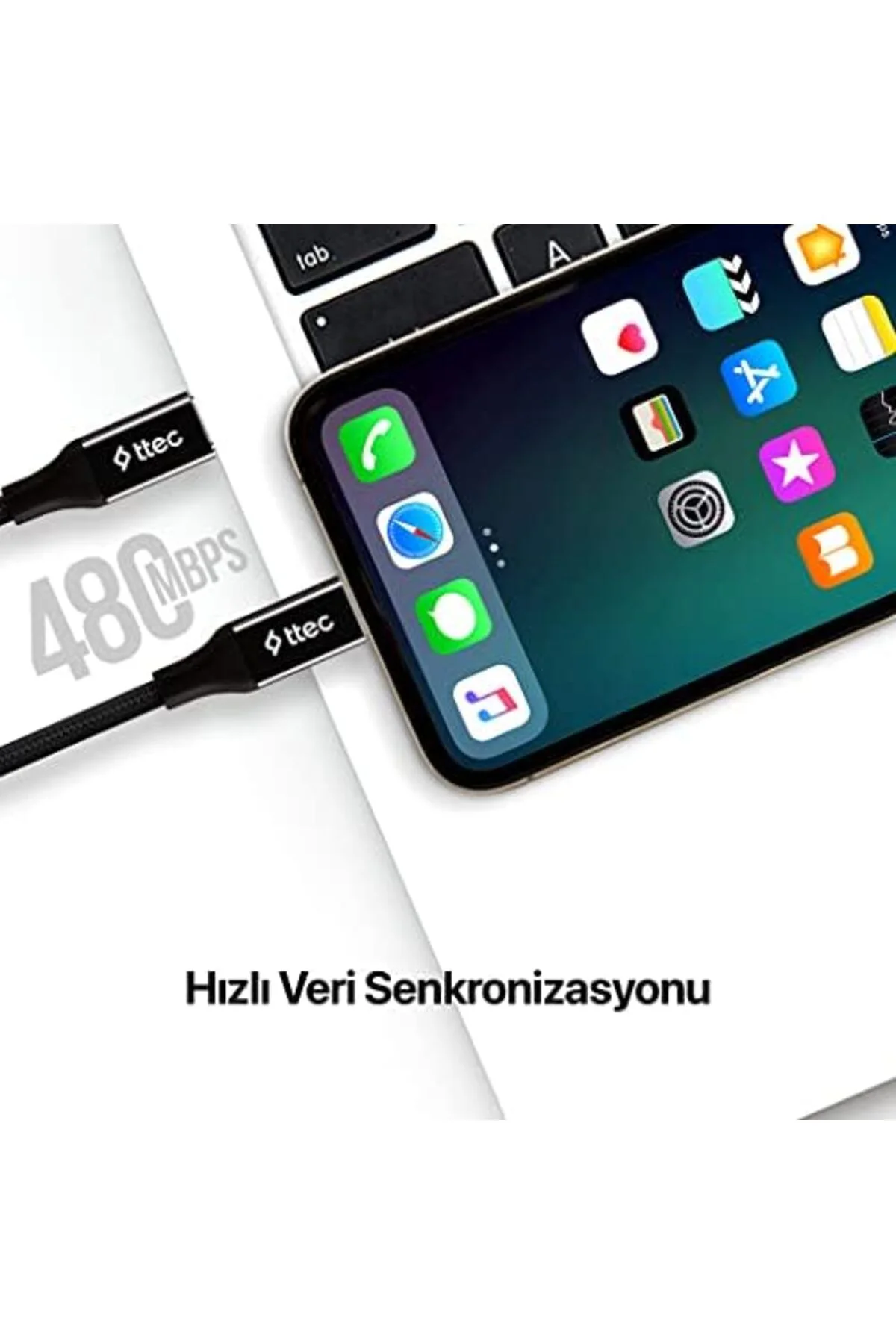 TTKTEKNOLOJİ AlumiCable USB-C - Lightning Hızlı Şarj Kablosu 150c