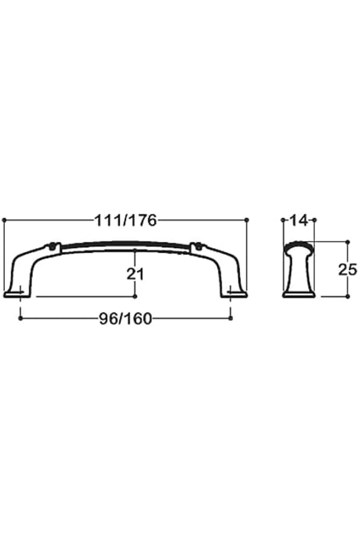 TTKTEKNOLOJİ antik gümüş rengi 96 mm Klasik Kulp KRK 395519
