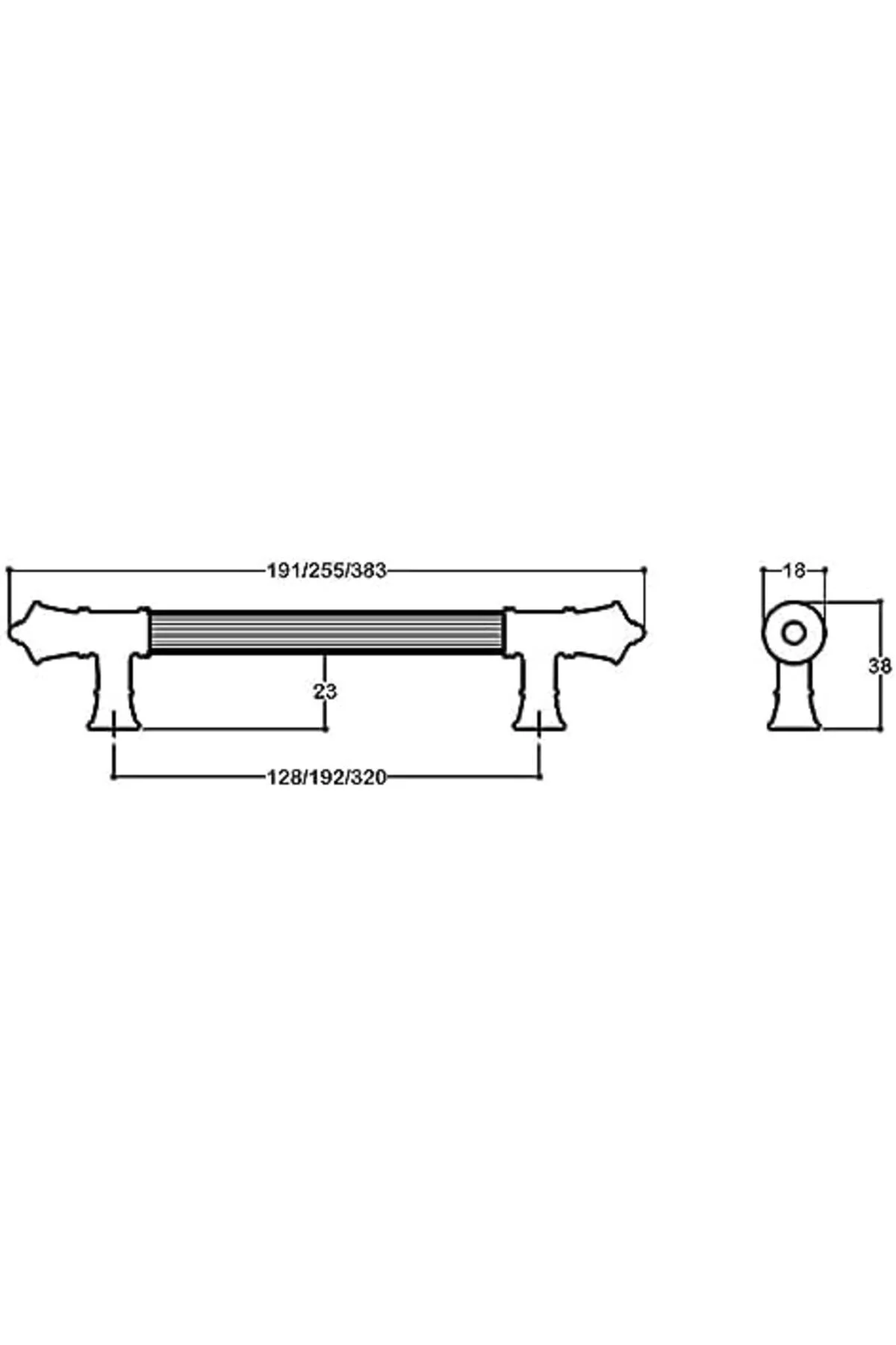 TTKTEKNOLOJİ antik gümüş rengi 192 mm Klasik Kulp KRK 395519