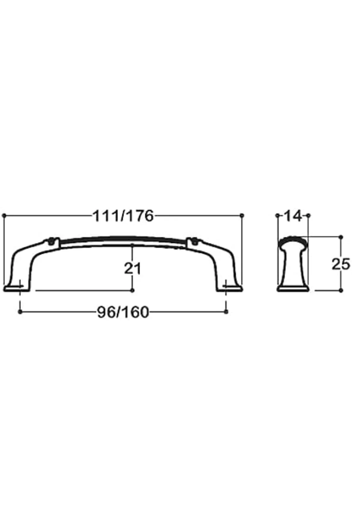 TTKTEKNOLOJİ antik gümüş rengi 160 mm Klasik Kulp KRK 395519