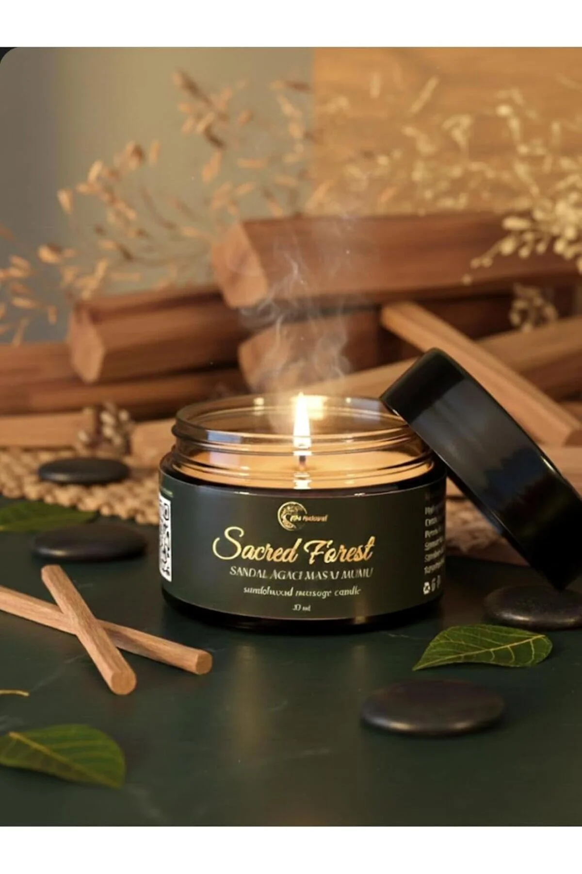 TTKTEKNOLOJİ Aromaterapi Sandal Ağacı Kokulu Masaj Mumu 100 ml Do