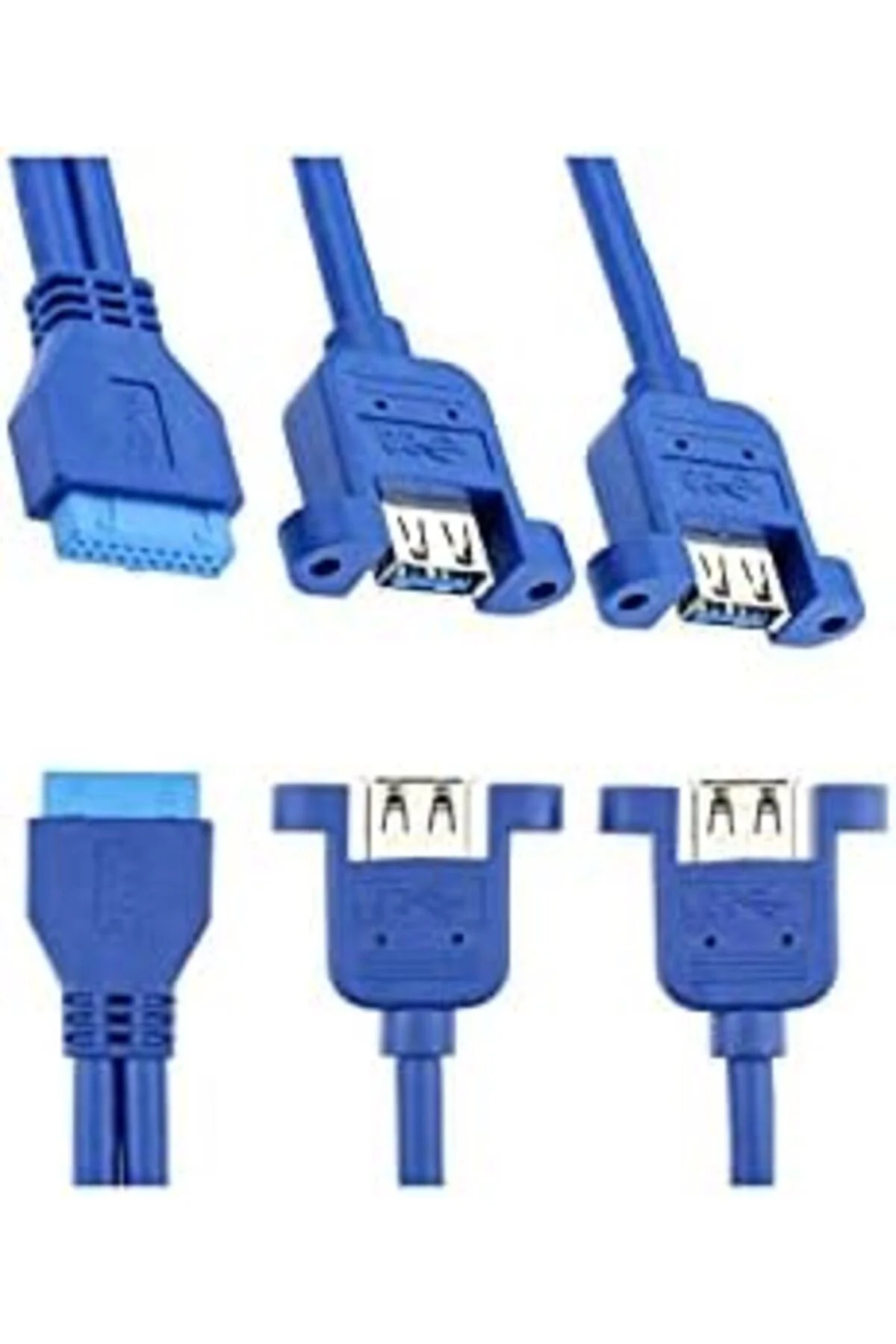 TTKTEKNOLOJİ Ars 19 Pin USB 3.0 Dişi To 2x USB 3.0 Dişi Panel Tip