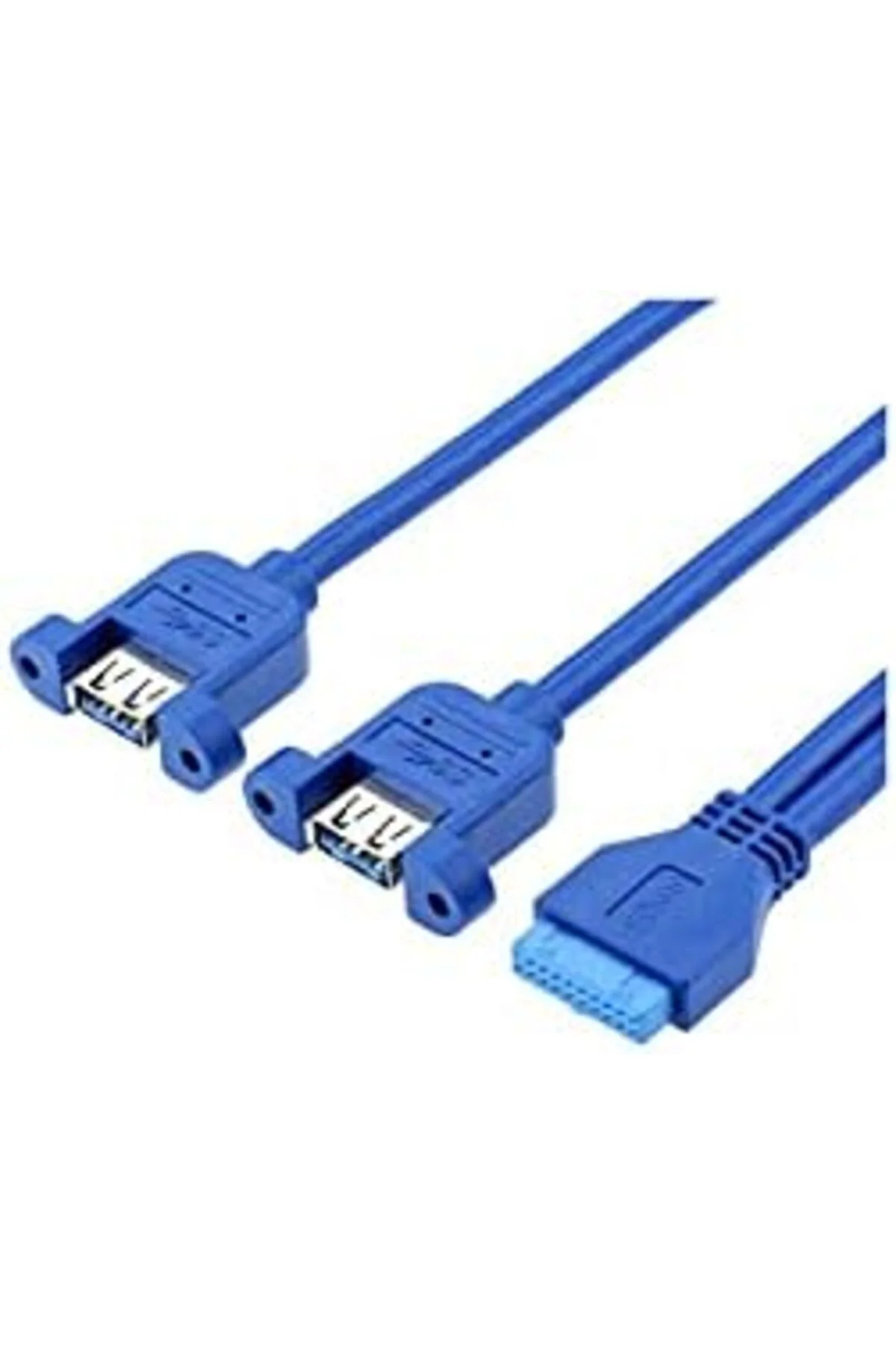TTKTEKNOLOJİ Ars 19 Pin USB 3.0 Dişi To 2x USB 3.0 Dişi Panel Tip