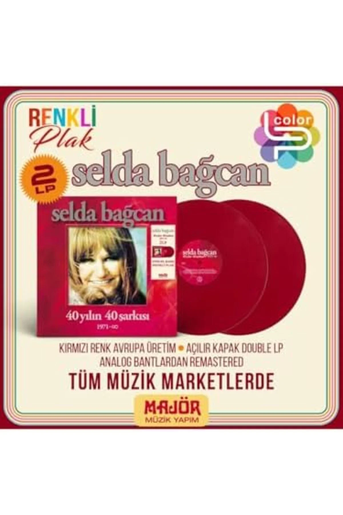 TTKTEKNOLOJİ Bağcan 40 Yılın 40 Şarkısı - Kırmızı Renkli 2 Plak -