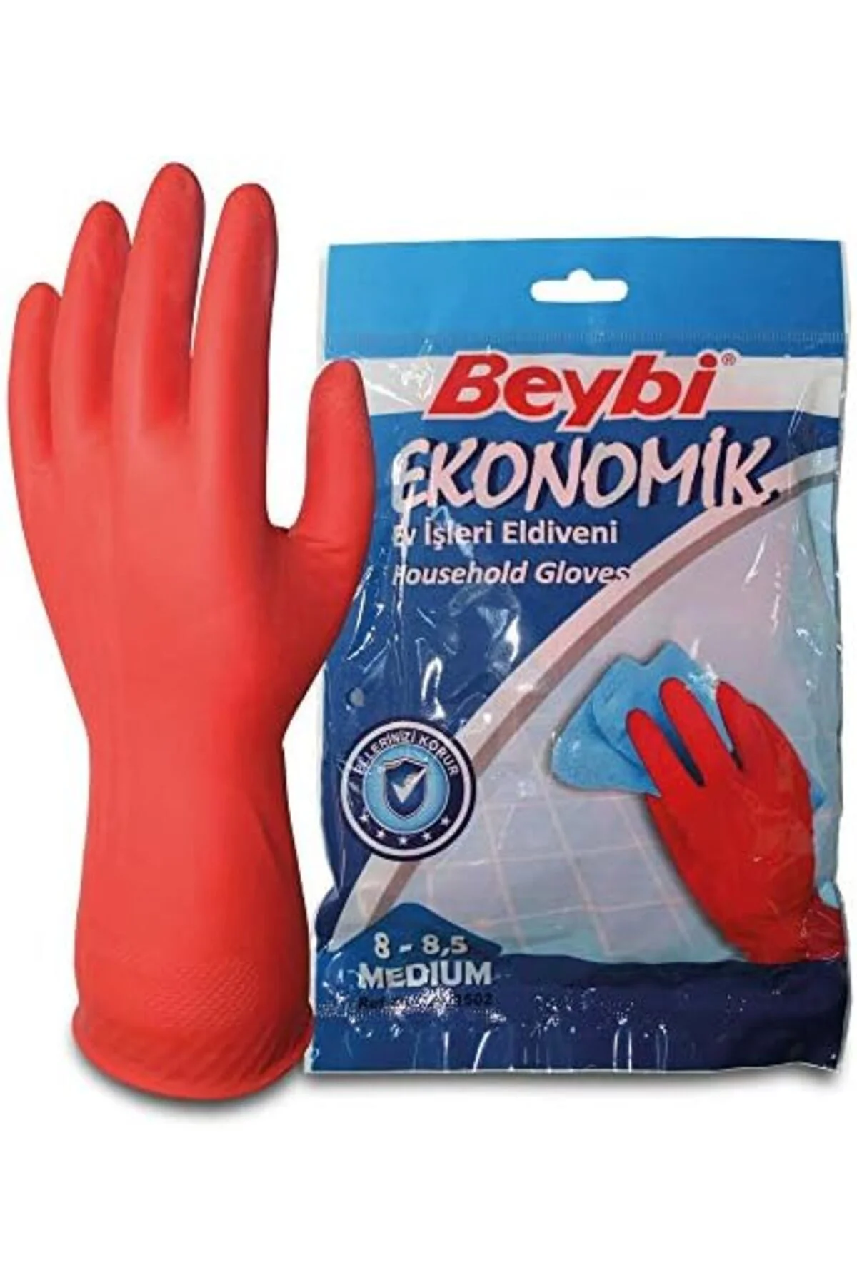 TTKTEKNOLOJİ Beybi Ekonomik Temizlik Eldiveni Çift - 8-8.5 KRK 39