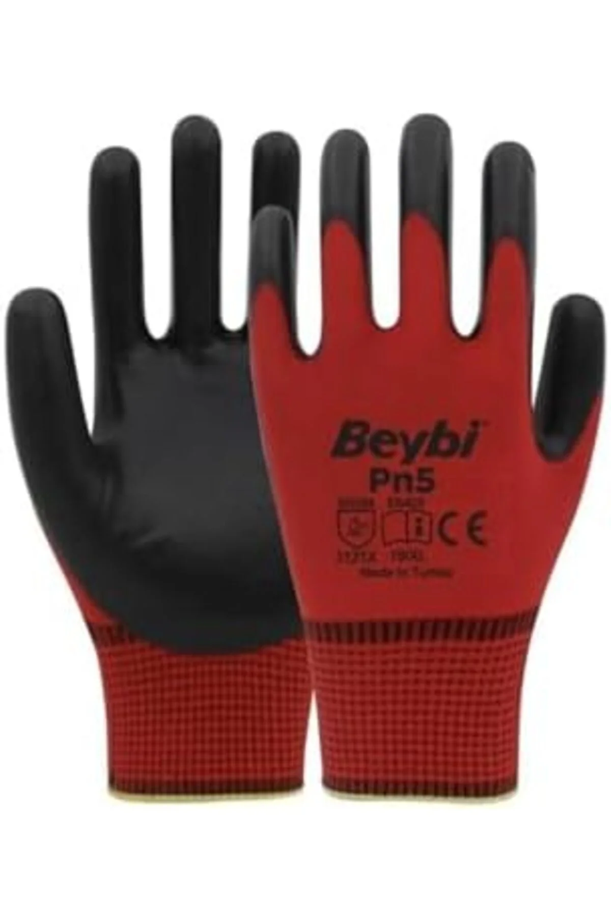 TTKTEKNOLOJİ Beybi Pn3 Kırmızı Nitril Kaplı Örgü Polyester Iş Eld