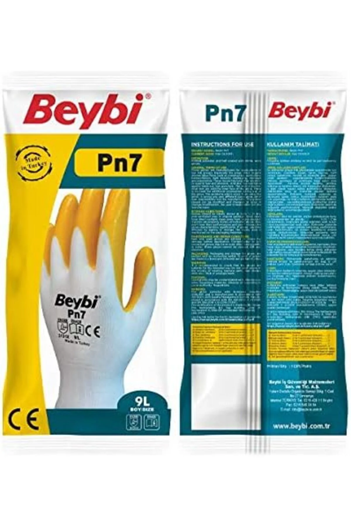TTKTEKNOLOJİ Beybi PN7 Polyester Örme Nitril Eldiven No 10, Çift,
