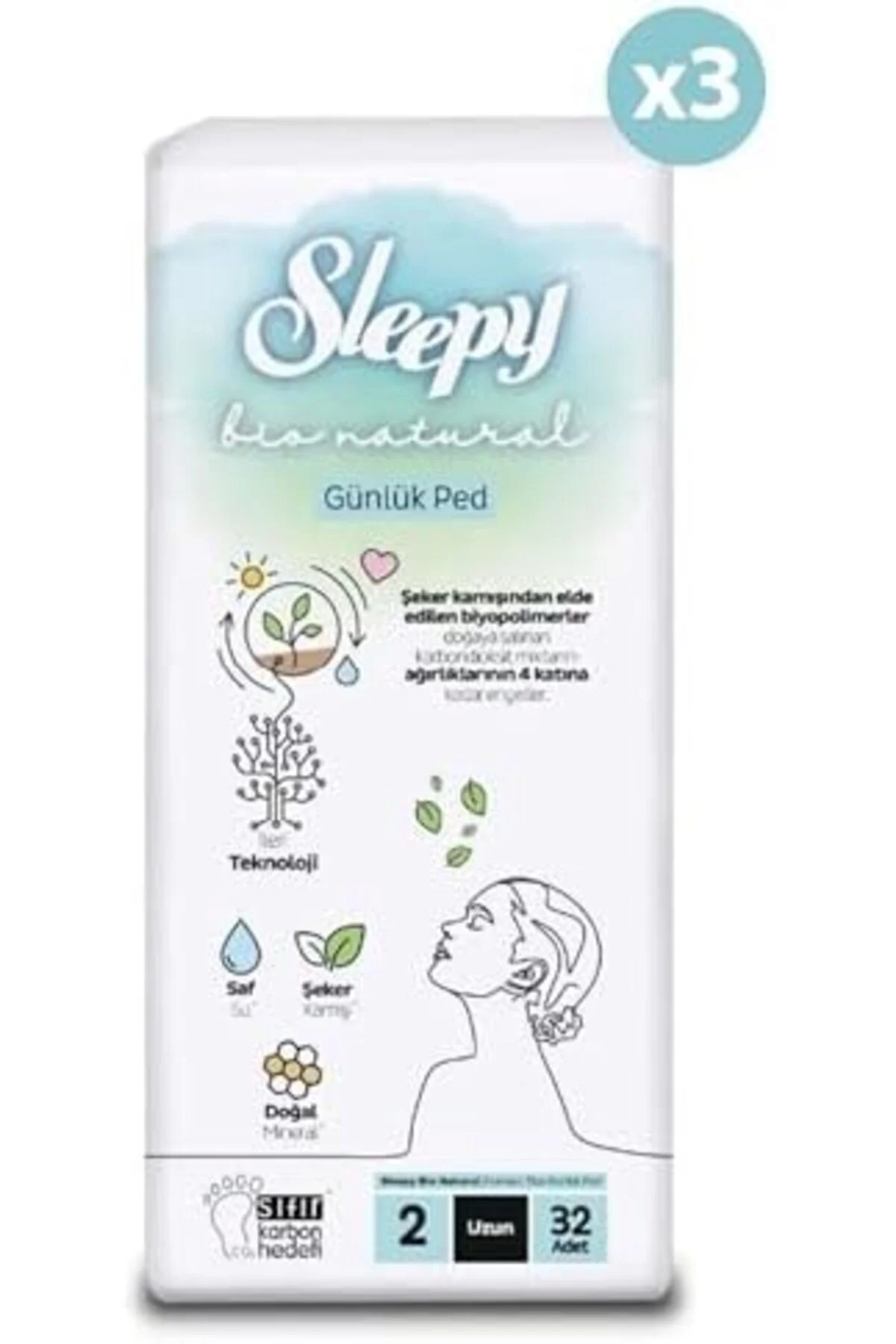 TTKTEKNOLOJİ Bio Natural Premium Plus Günlük Ped Uzun 96 Adet Ped