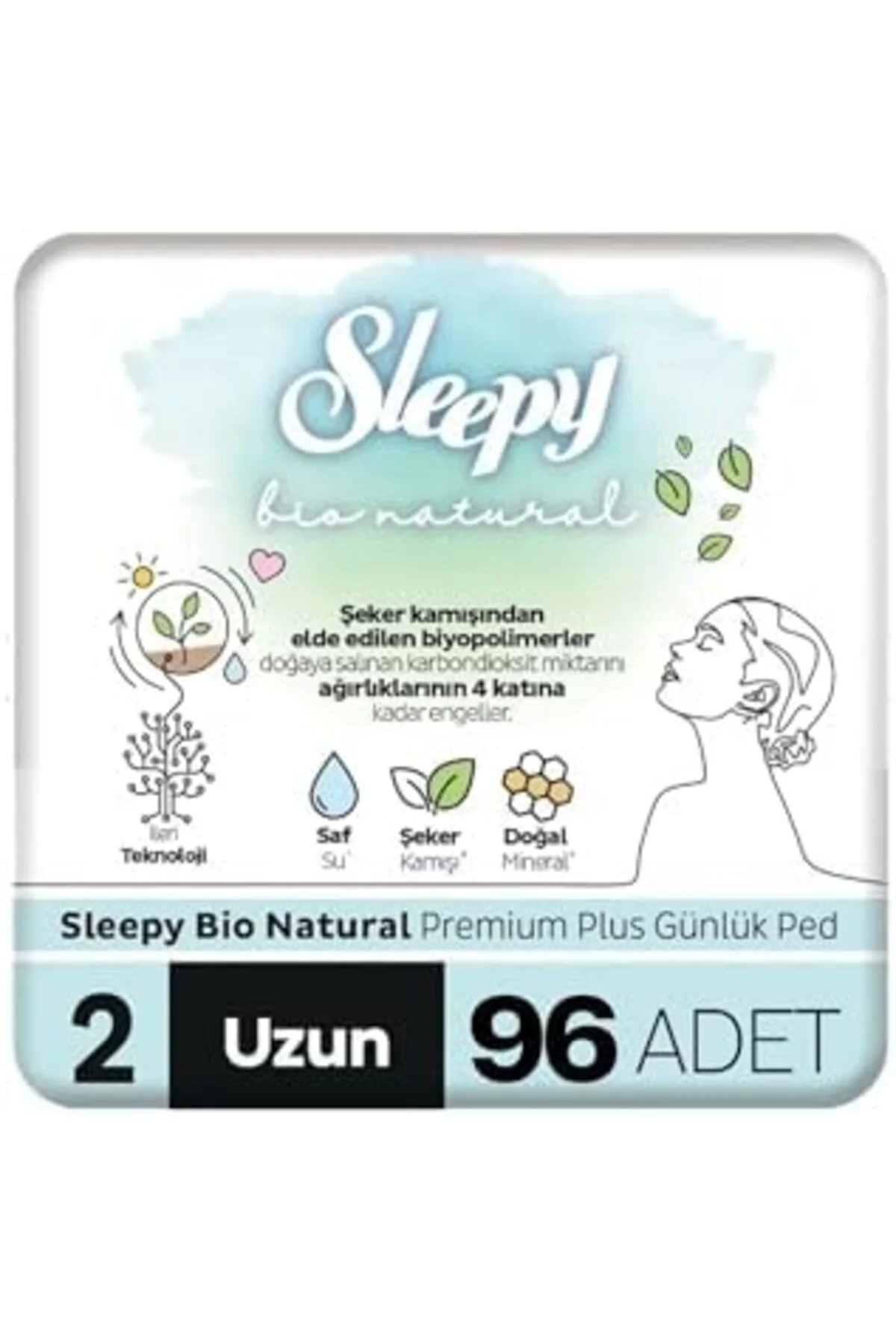 TTKTEKNOLOJİ Bio Natural Premium Plus Günlük Ped Uzun 96 Adet Ped