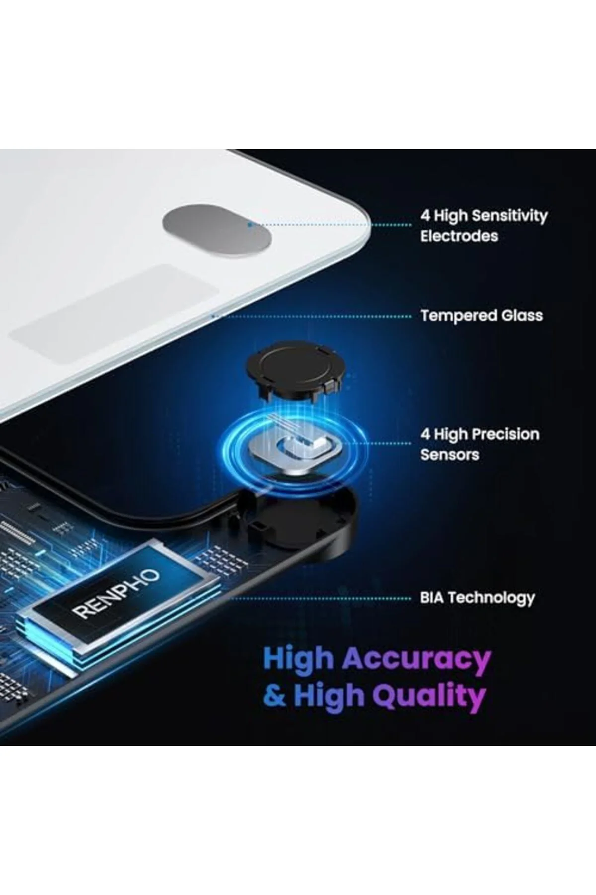 TTKTEKNOLOJİ Bluetooth Vücut Yağ Ölçeği, Dijital Akıllı Banyo Ağı