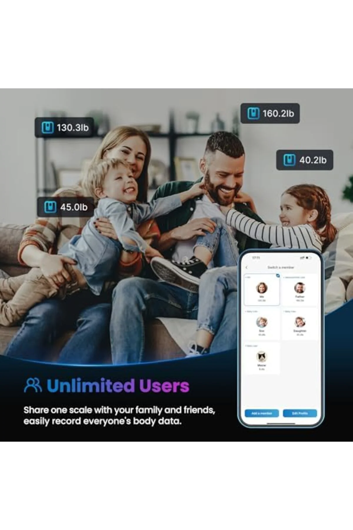 TTKTEKNOLOJİ Bluetooth Vücut Yağ Ölçeği, Dijital Akıllı Banyo Ağı