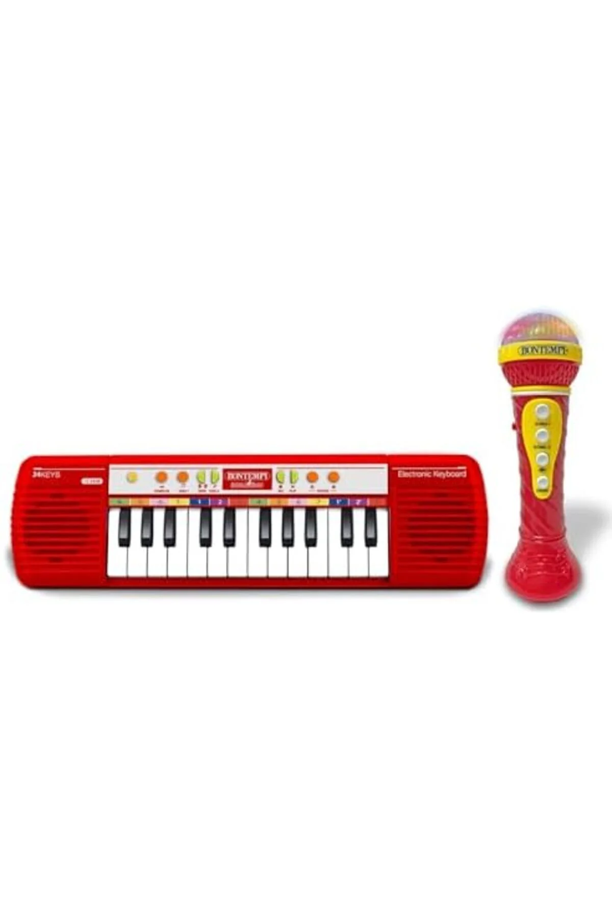 TTKTEKNOLOJİ Bontempi Elektronik Karaoke Seti, 24 Tuşlu Işıklı Or