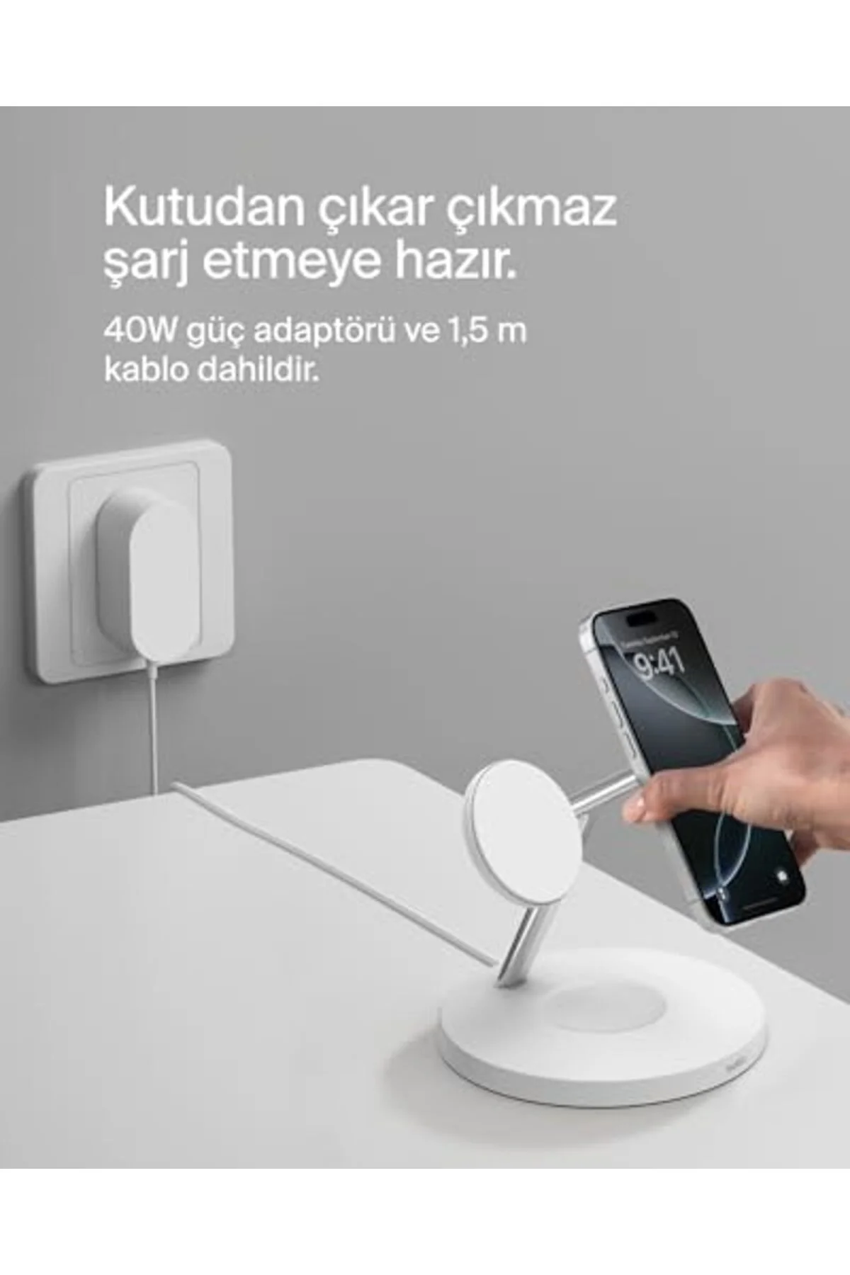 TTKTEKNOLOJİ BoostCharge 3'ü 1 Arada Qi2 şarj cihazı, MagSafe uyu
