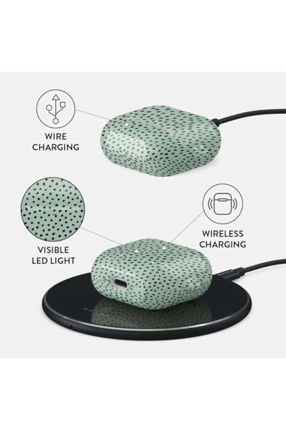TTKTEKNOLOJİ BURGA AirPods 4 ile Uyumlu Kılıf, Mint Gelato TTKTEK