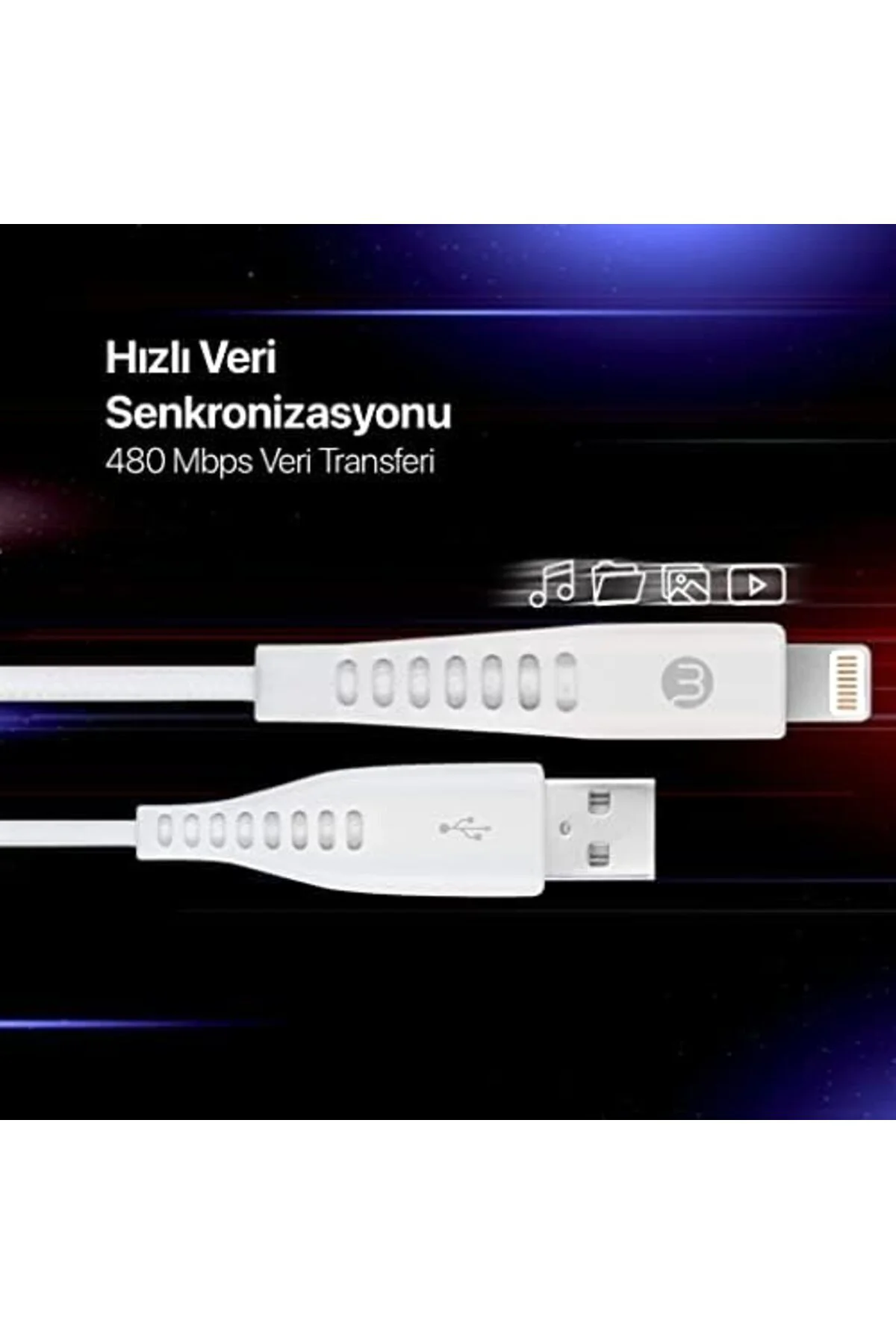 TTKTEKNOLOJİ by USB-A - Lightning 2A Şarj Kablosu 300cm-Beyaz TTK TTKTEKNOLOJİ by USB-A - Lightning 2A Şarj Kablosu 300cm-Beyaz TTK