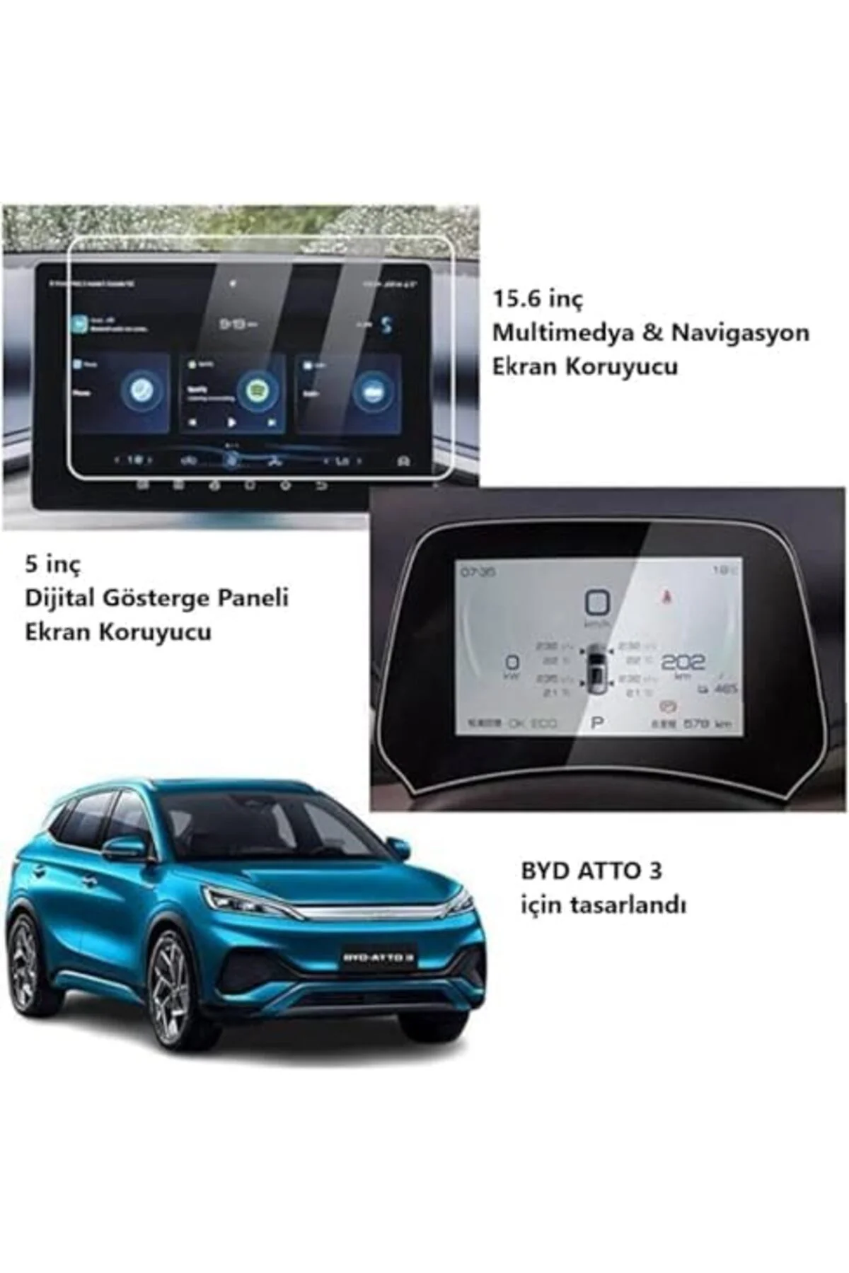 TTKTEKNOLOJİ BYD Atto 3 ile Uyumlu Mat Ekran Koruyucu 15.6 inç Mu TTKTEKNOLOJİ BYD Atto 3 ile Uyumlu Mat Ekran Koruyucu 15.6 inç Mu