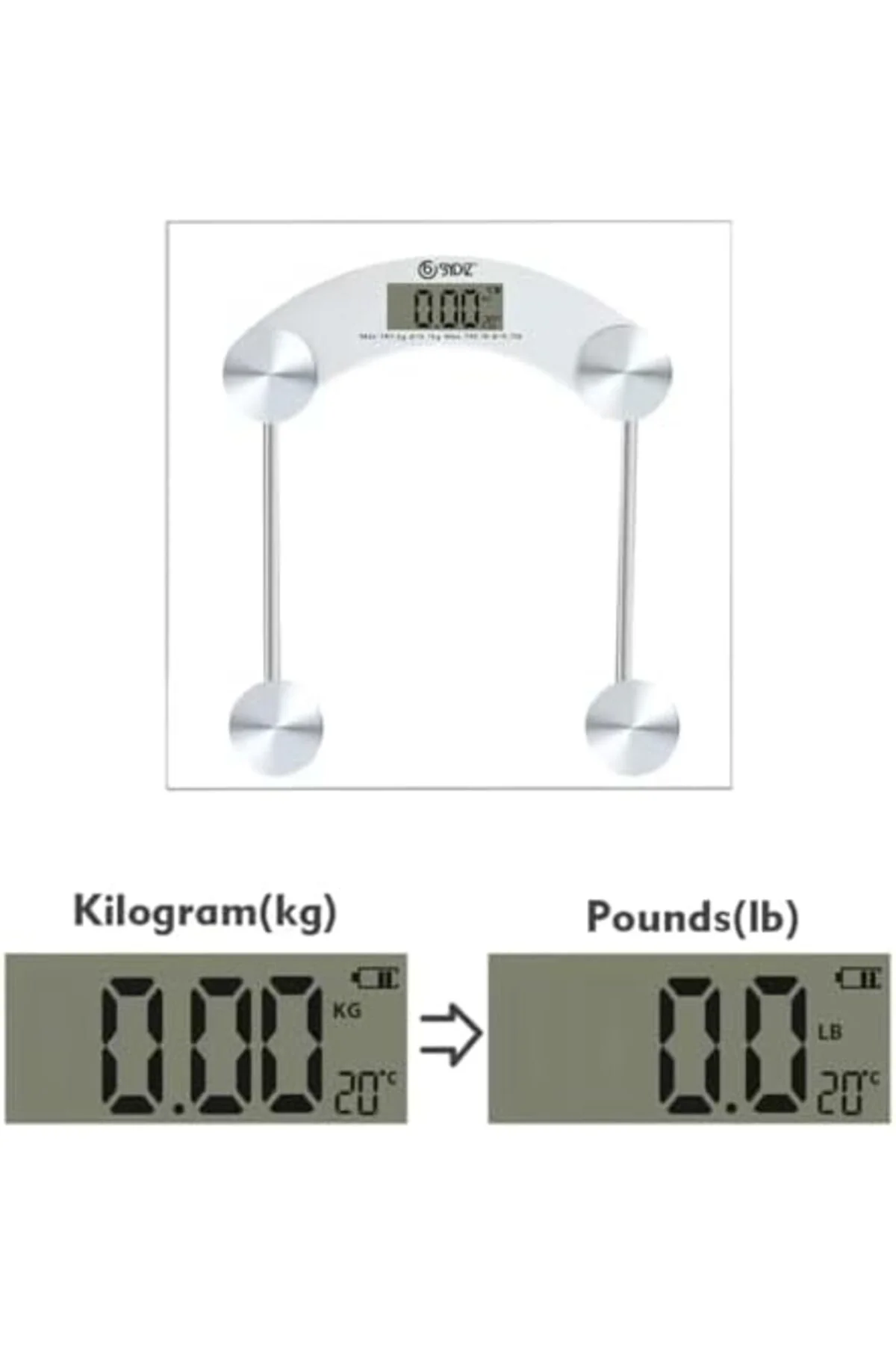 TTKTEKNOLOJİ BYDİZ Dijital Baskül Banyo Tartı 180 Kg Kapasiteli T