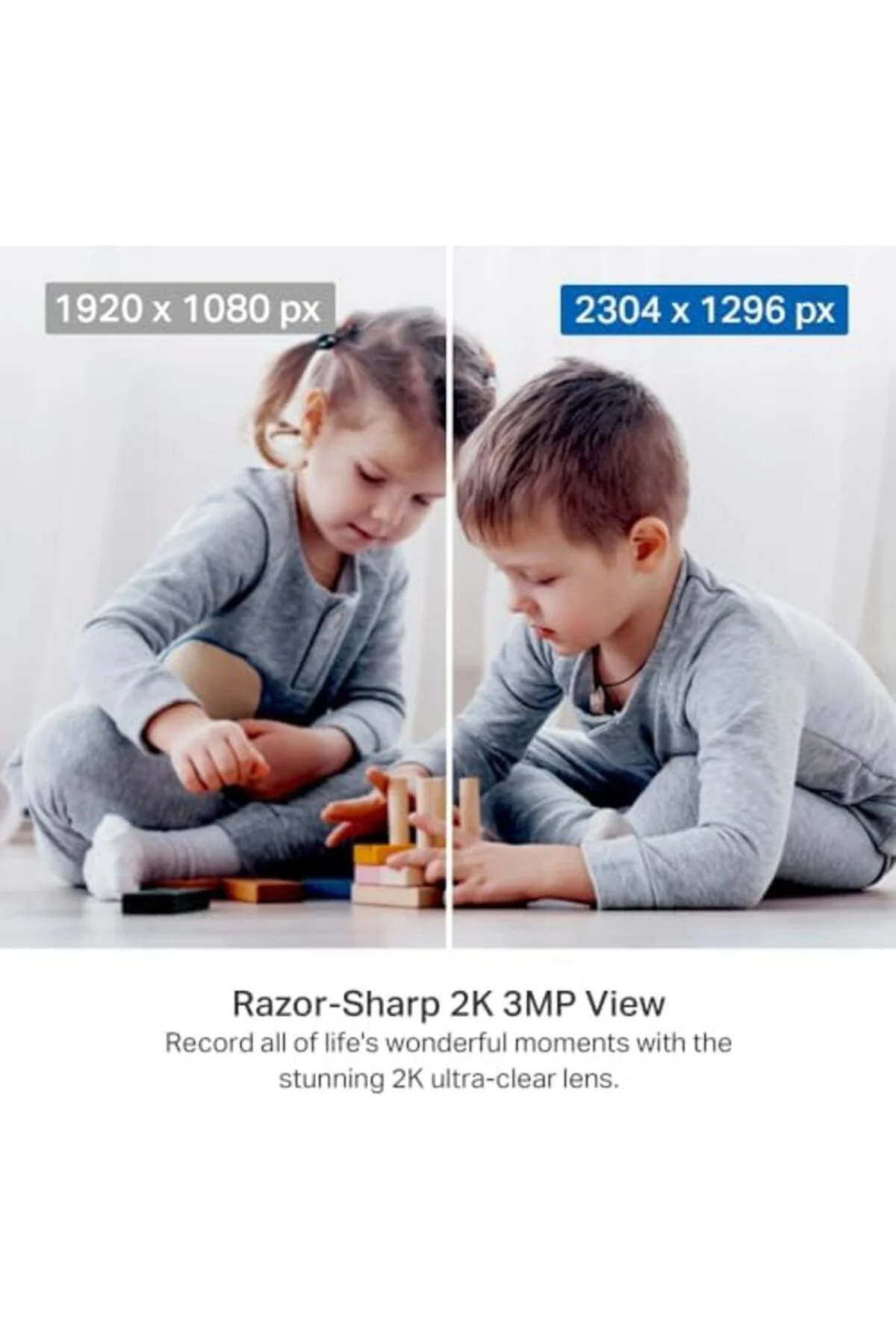 TTKTEKNOLOJİ C211 2K 3MP Yatay ve Dikey Ev Güvenliği Wi-Fi Kamera