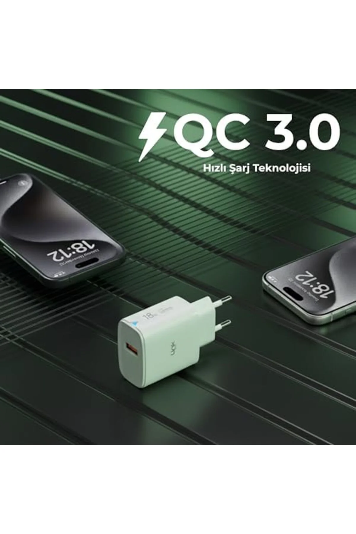 TTKTEKNOLOJİ C304 18W QC3.0 USB Şarj Adaptörü Beyaz TTKTEKNOLOJİ 