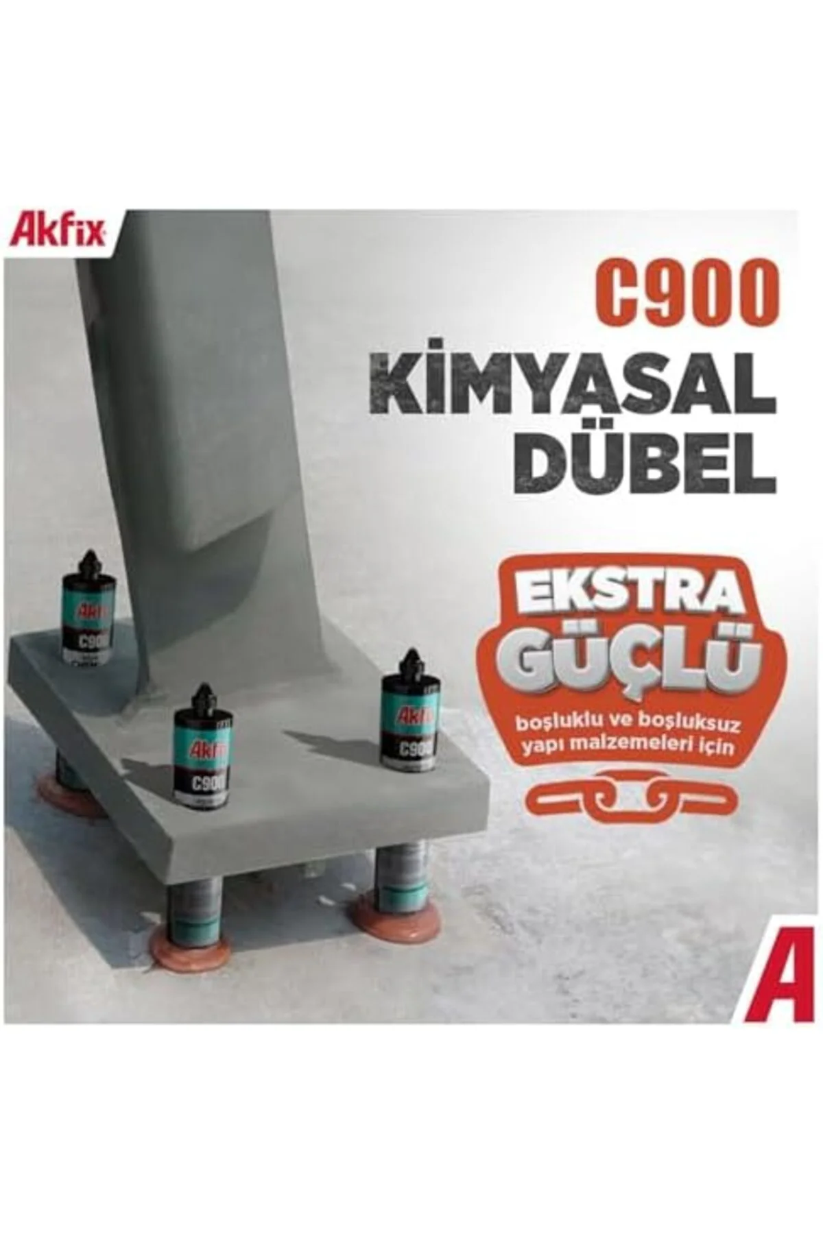 TTKTEKNOLOJİ C900 Poliester Kimyasal Dübel, 345ml, ve Taş Yüzeyle