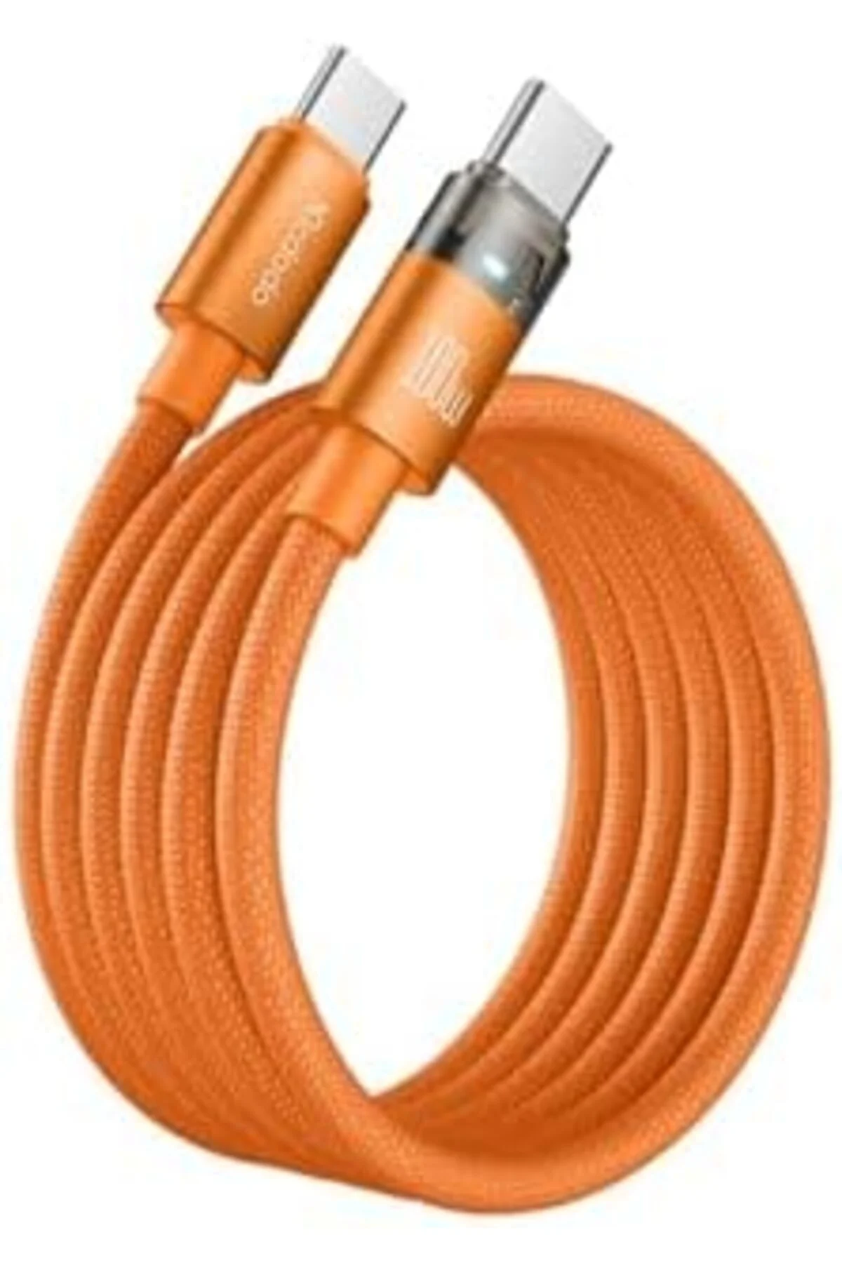 TTKTEKNOLOJİ CA-5585 100W Typ-C to Typ-C Şeffaf Şarj Işıklı Kablo