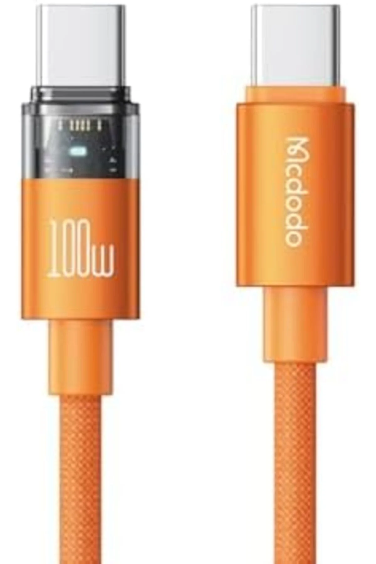 TTKTEKNOLOJİ CA-5585 100W Typ-C to Typ-C Şeffaf Şarj Işıklı Kablo