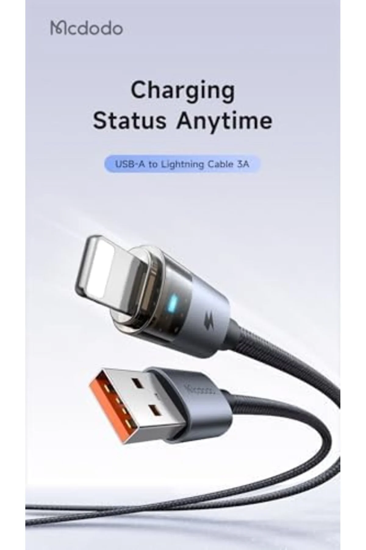 TTKTEKNOLOJİ CA-6911 3A Işıklı Usb Şarj Data Kablosu 1.2m Siyah T TTKTEKNOLOJİ CA-6911 3A Işıklı Usb Şarj Data Kablosu 1.2m Siyah T