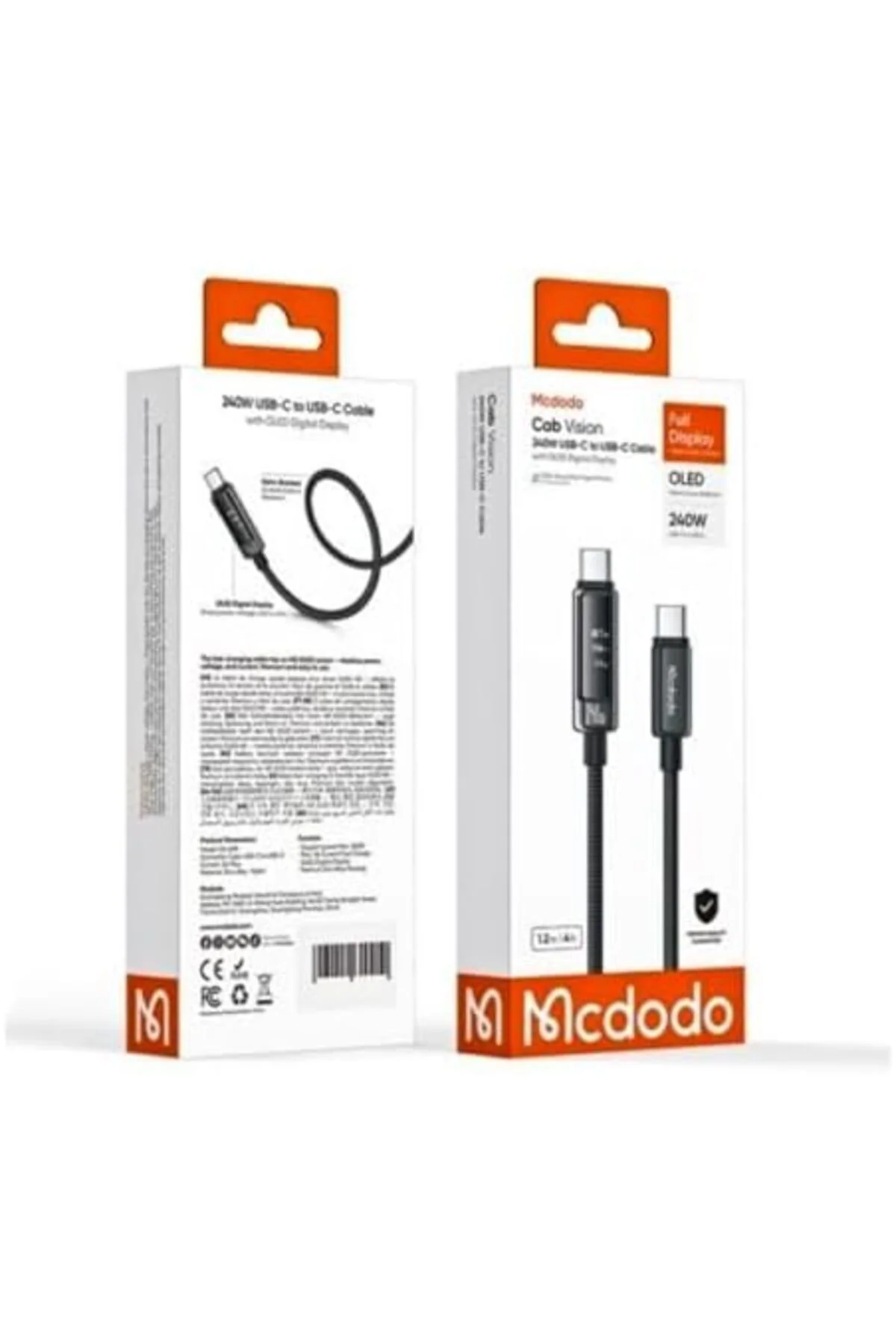 TTKTEKNOLOJİ CA-8900 USB-C to USB-C 240W OLED Ekranlı Hızlı Şarj 