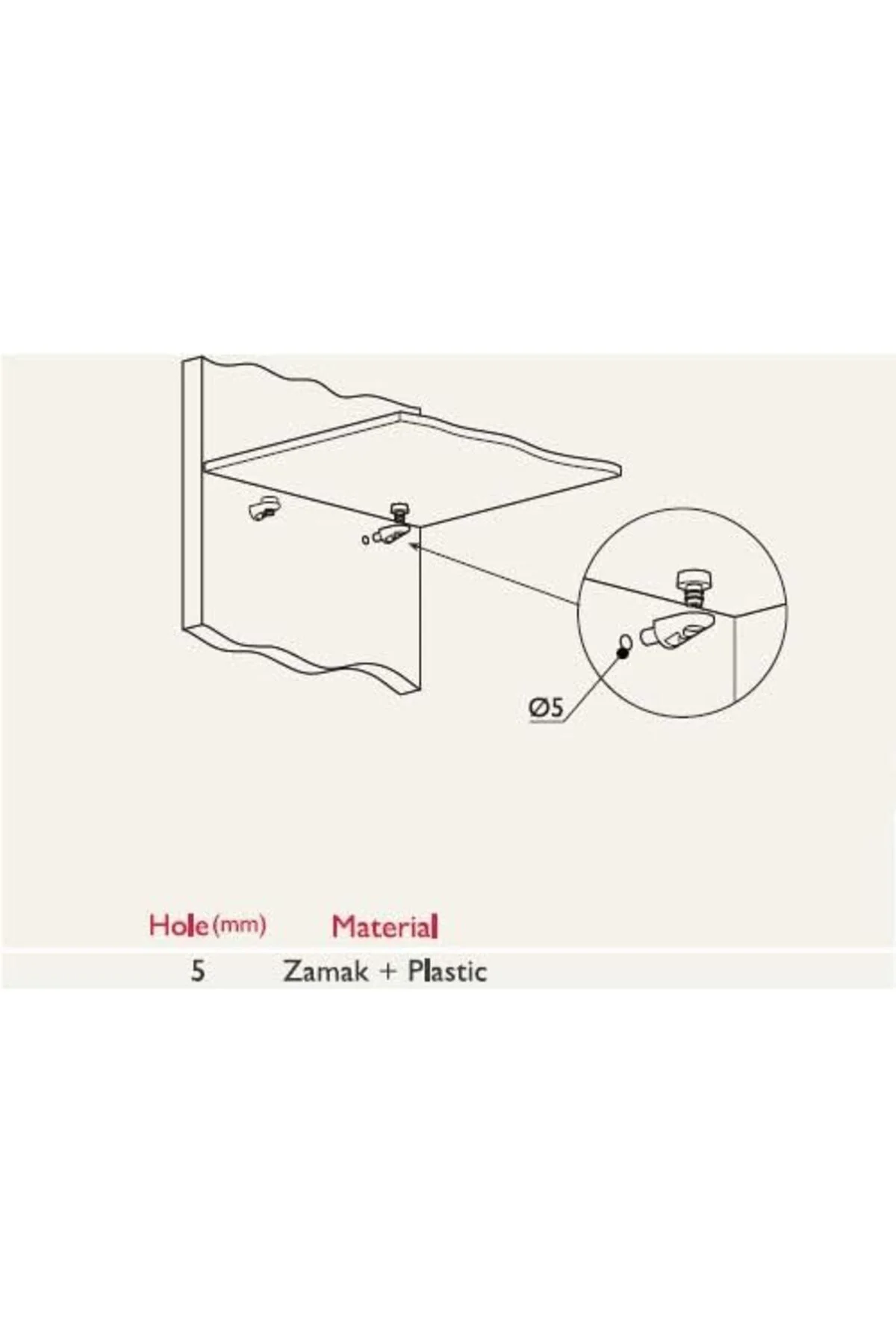 TTKTEKNOLOJİ Cam Raf Pimi Vantuzlu 5mm - 4 Adet KRK 395519