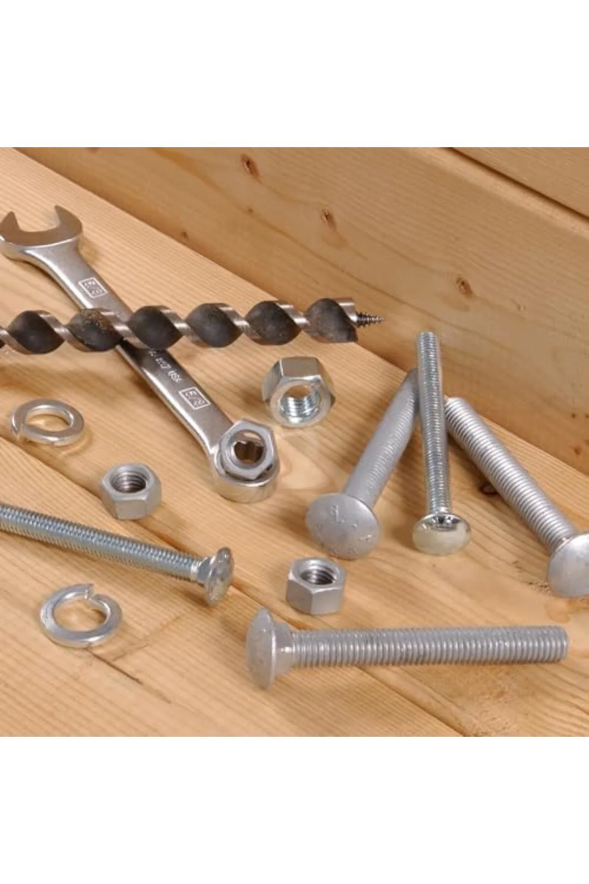 TTKTEKNOLOJİ Carriage Bolt, Steel, 5/16-18 x 1-In., 100-Pk. -2400