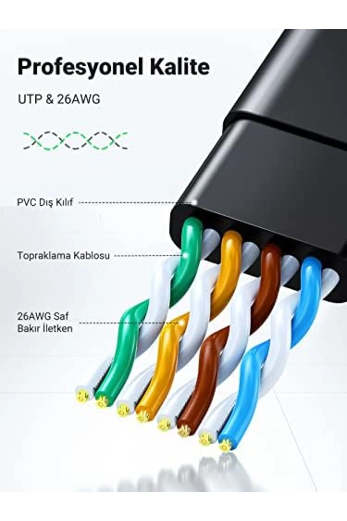 TTKTEKNOLOJİ CAT6 Flat Ethernet Kablosu, 10 Metre TTKTEKNOLOJİ 39