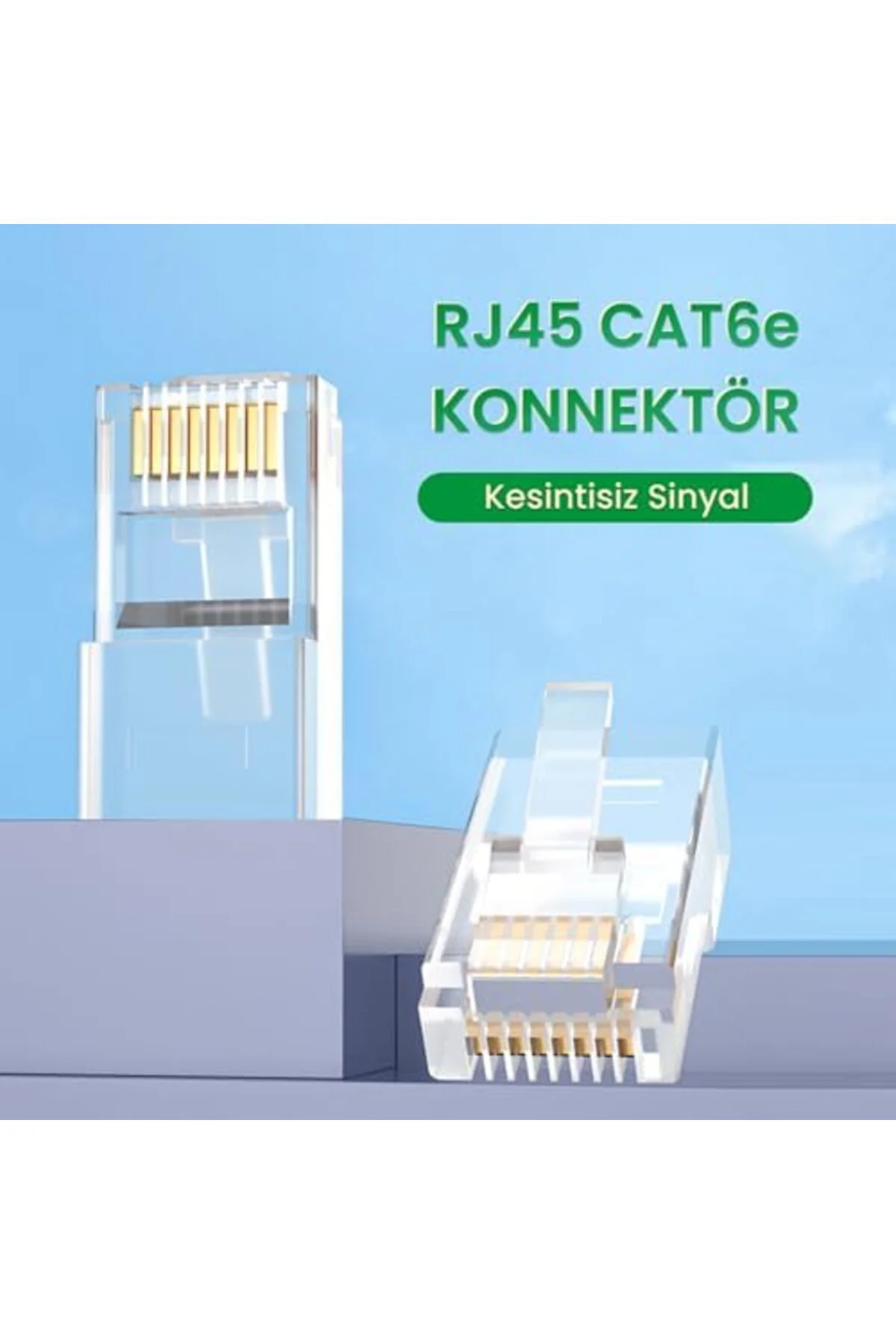 TTKTEKNOLOJİ Cat6e 8P8C Ethernet Konnektörü Altın Kaplama 102 Ade