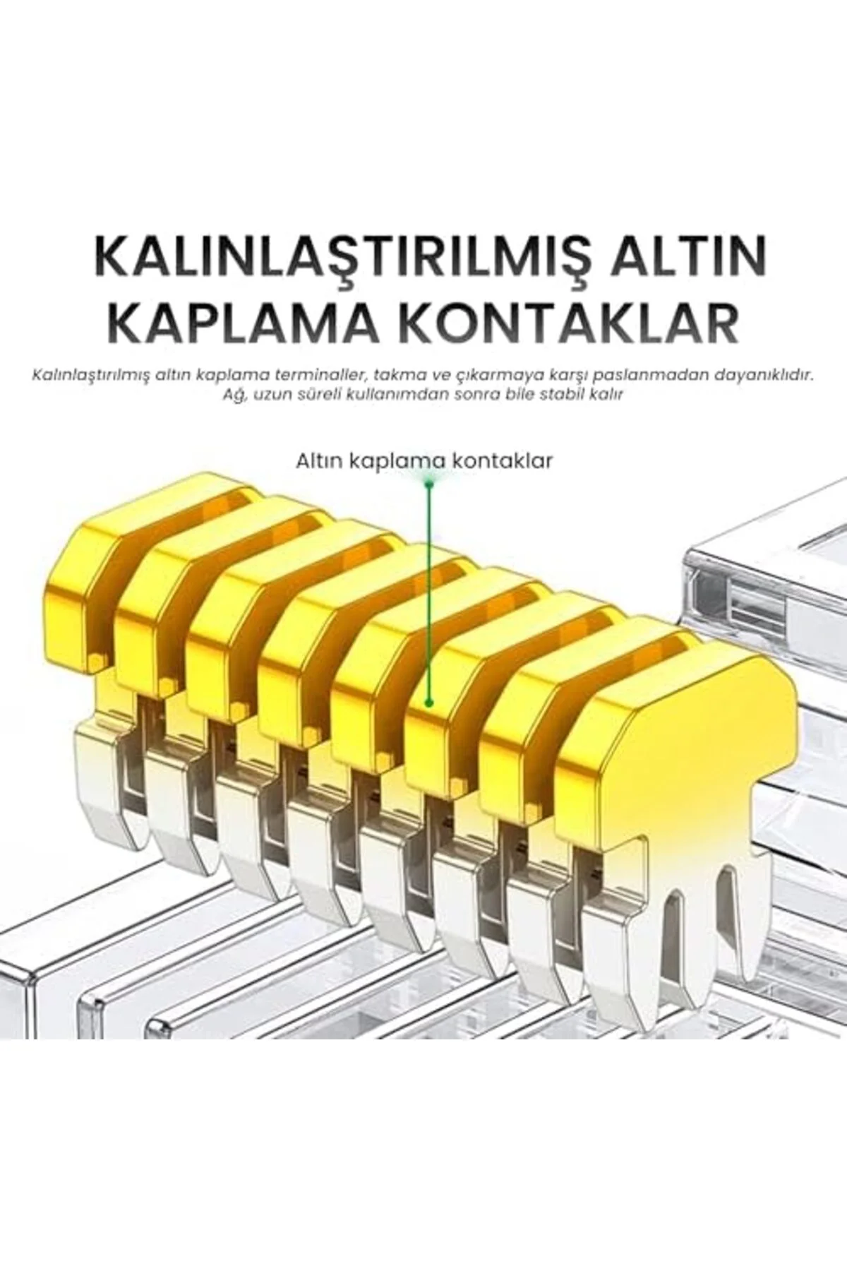 TTKTEKNOLOJİ Cat6e 8P8C Ethernet Konnektörü Altın Kaplama 102 Ade