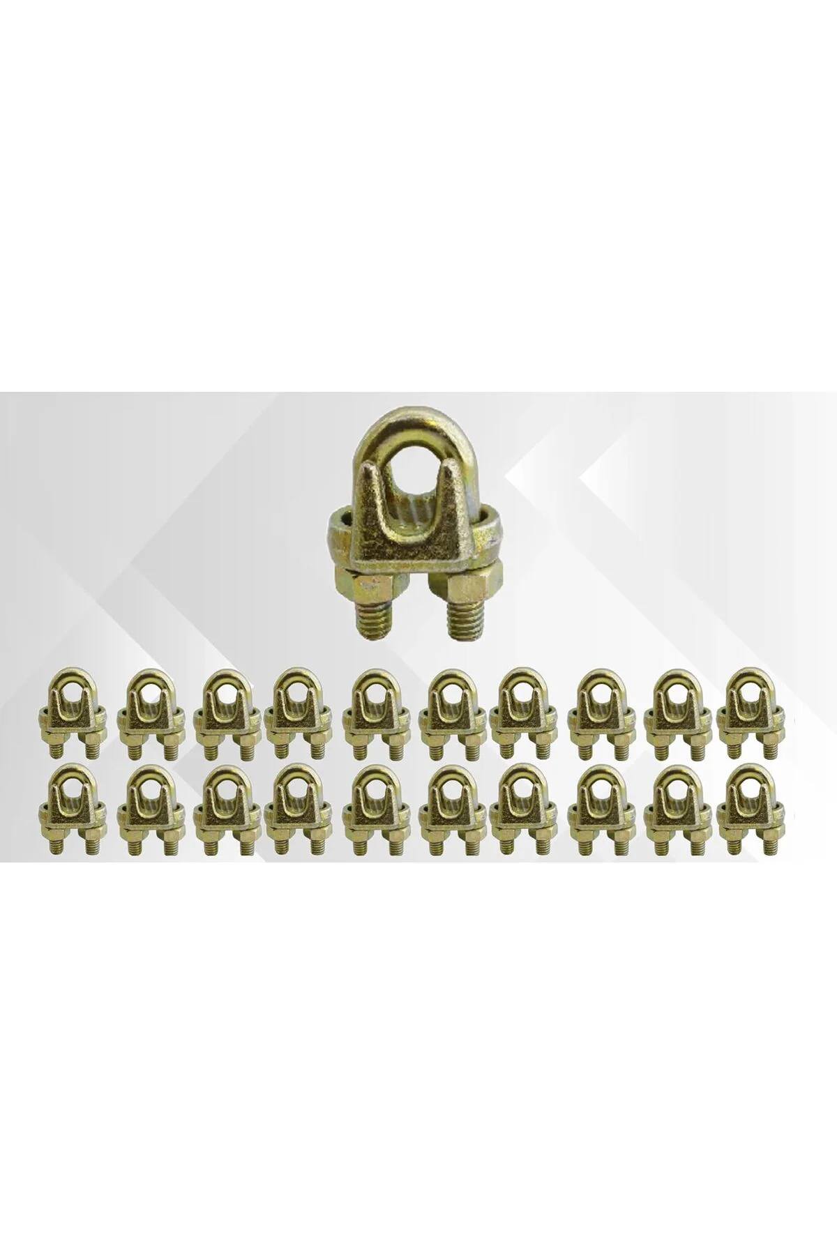 TTKTEKNOLOJİ Çelik Halat Kelepçesi, 6mm, Sarı Galvaniz Kaplama, 2