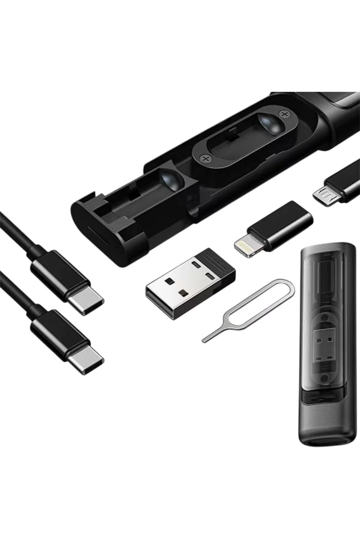 TTKTEKNOLOJİ Cep Tipi 60W Bas Aç Type-C,İphone Şarj,Micro USB Hız