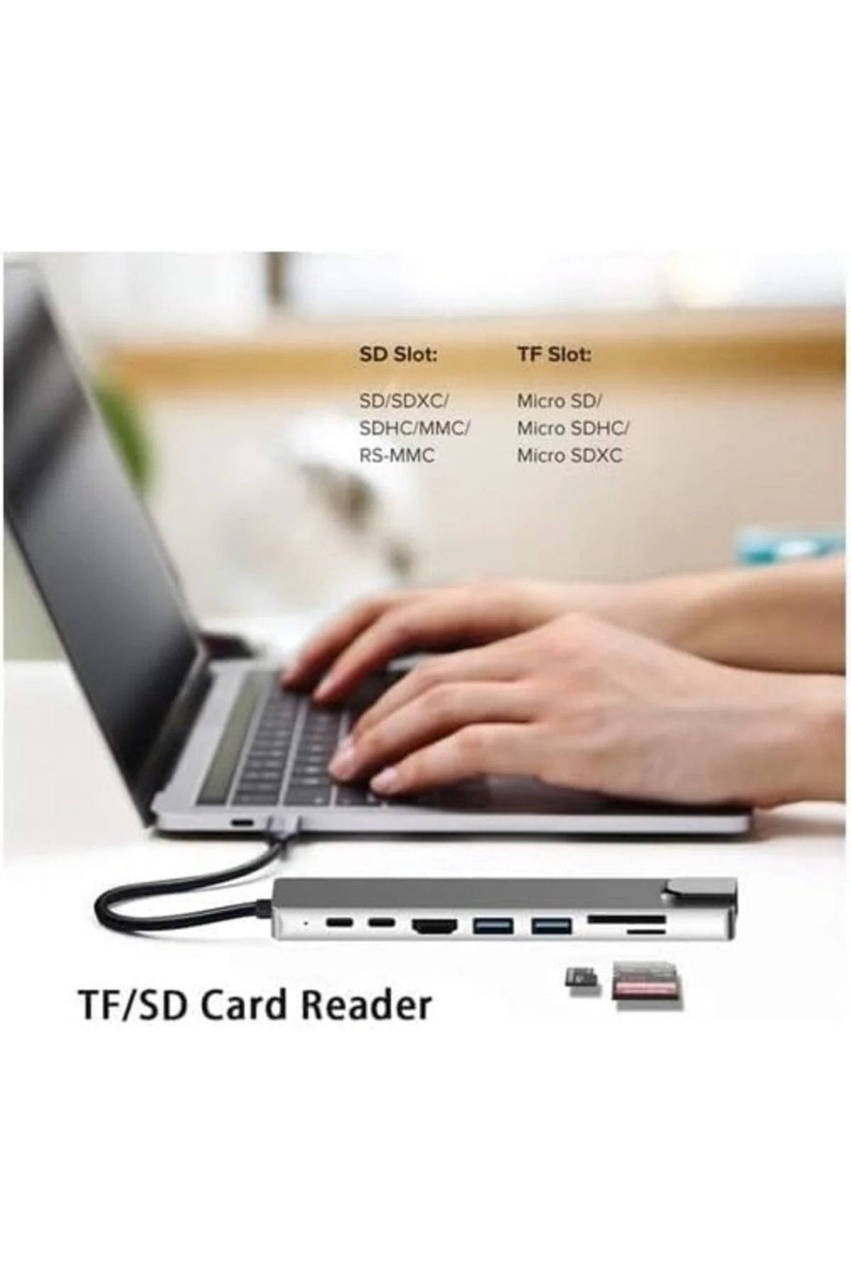 TTKTEKNOLOJİ CF55 Uyumlu Type-C To 2 USB 3.0 4K HDMI Ethernet PD 