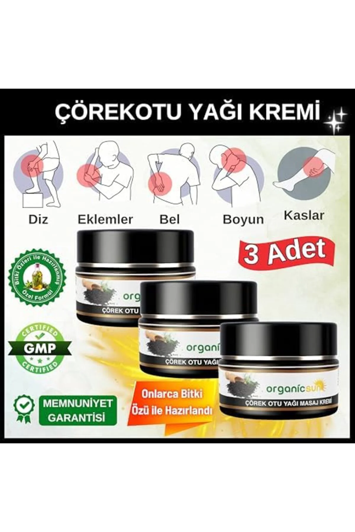 TTKTEKNOLOJİ Çörek Otu Yağlı Ağrı Masaj Kremi Kas Eklem 100 ml x 