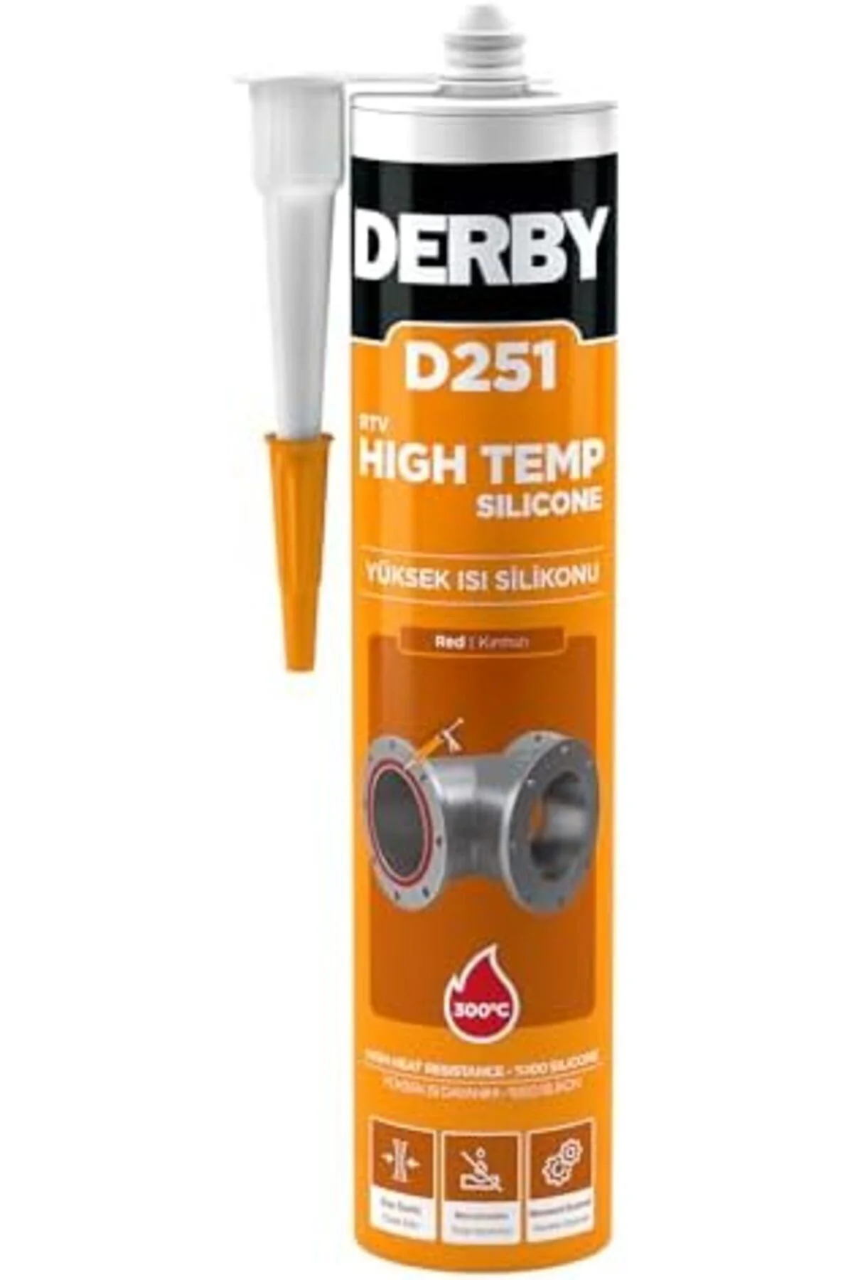 TTKTEKNOLOJİ D251 RTV Isı Silikonu 300 derece c Kırmızı - 280ml K