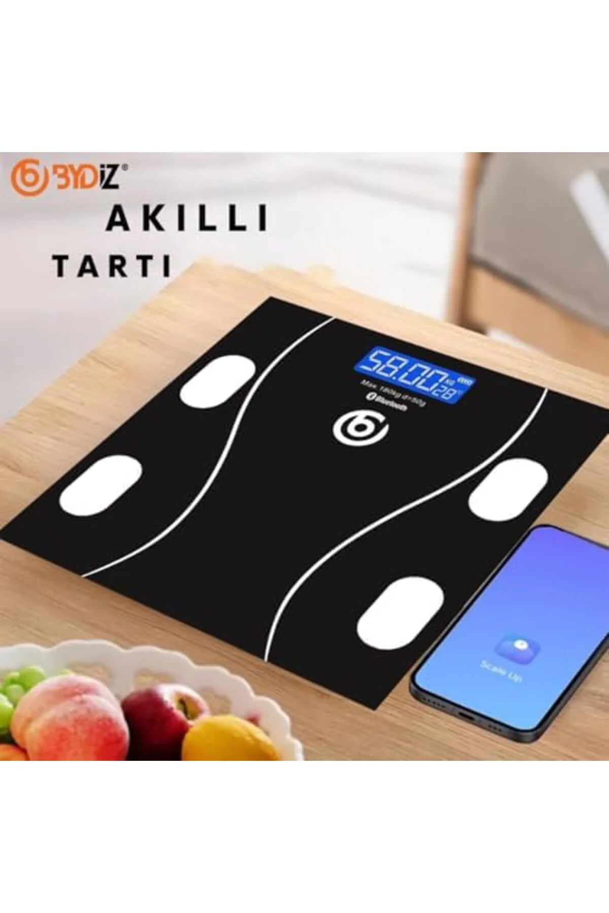 TTKTEKNOLOJİ Dijital Baskül Bluetooth Vücut Analiz Tartısı - Akıl