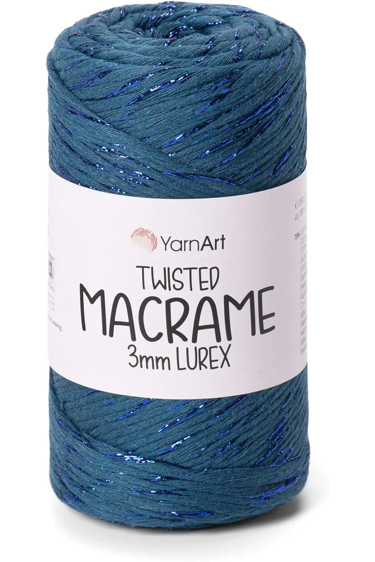 TTKTEKNOLOJİ El Örgü İpi TWISTED MACRAME 3MM LUREX, 789, 4x250 gr