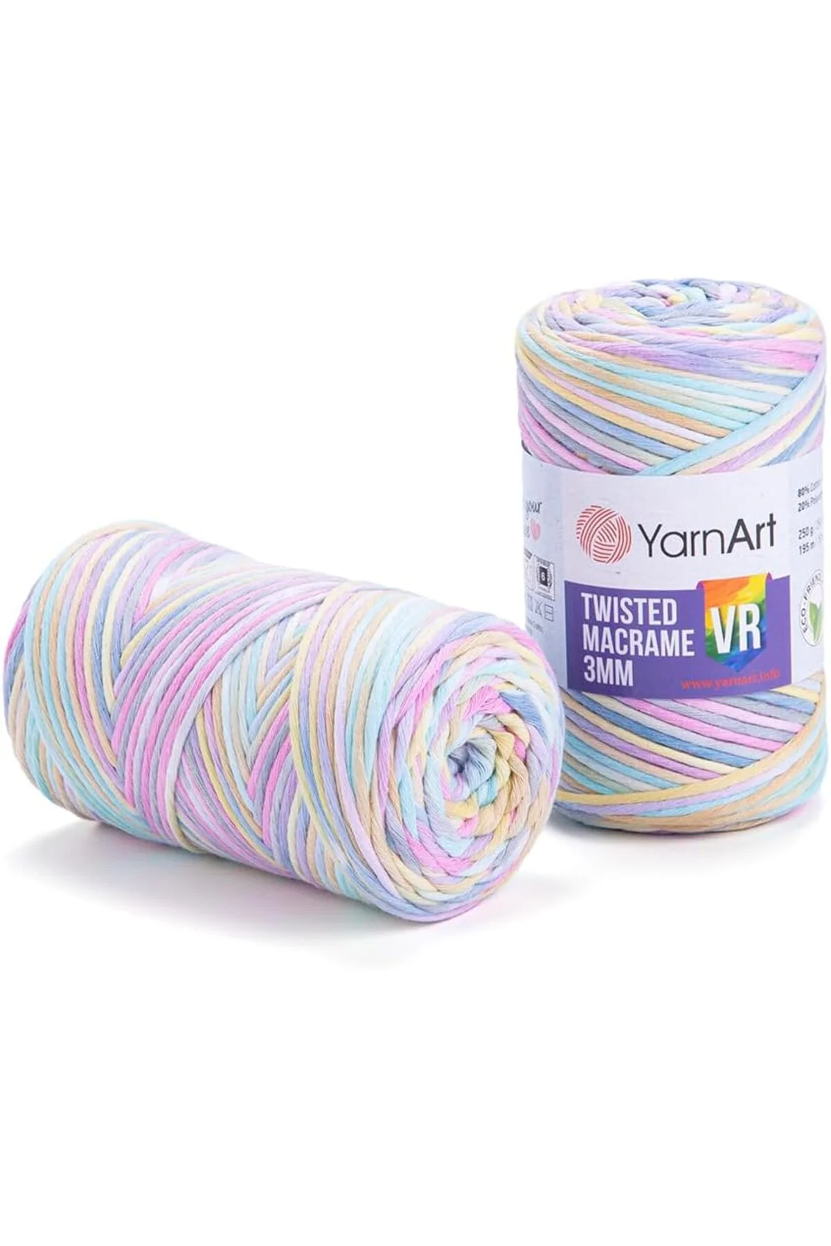 TTKTEKNOLOJİ El Örgü İpi TWISTED MACRAME 3 MM VR, 929, 4x250 gr K