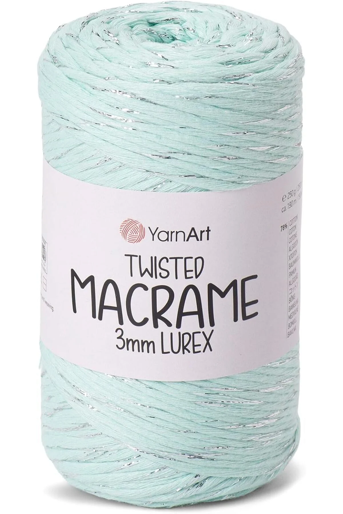 TTKTEKNOLOJİ El Örgü İpi TWISTED MACRAME 3MM LUREX, 775, 4x250 gr