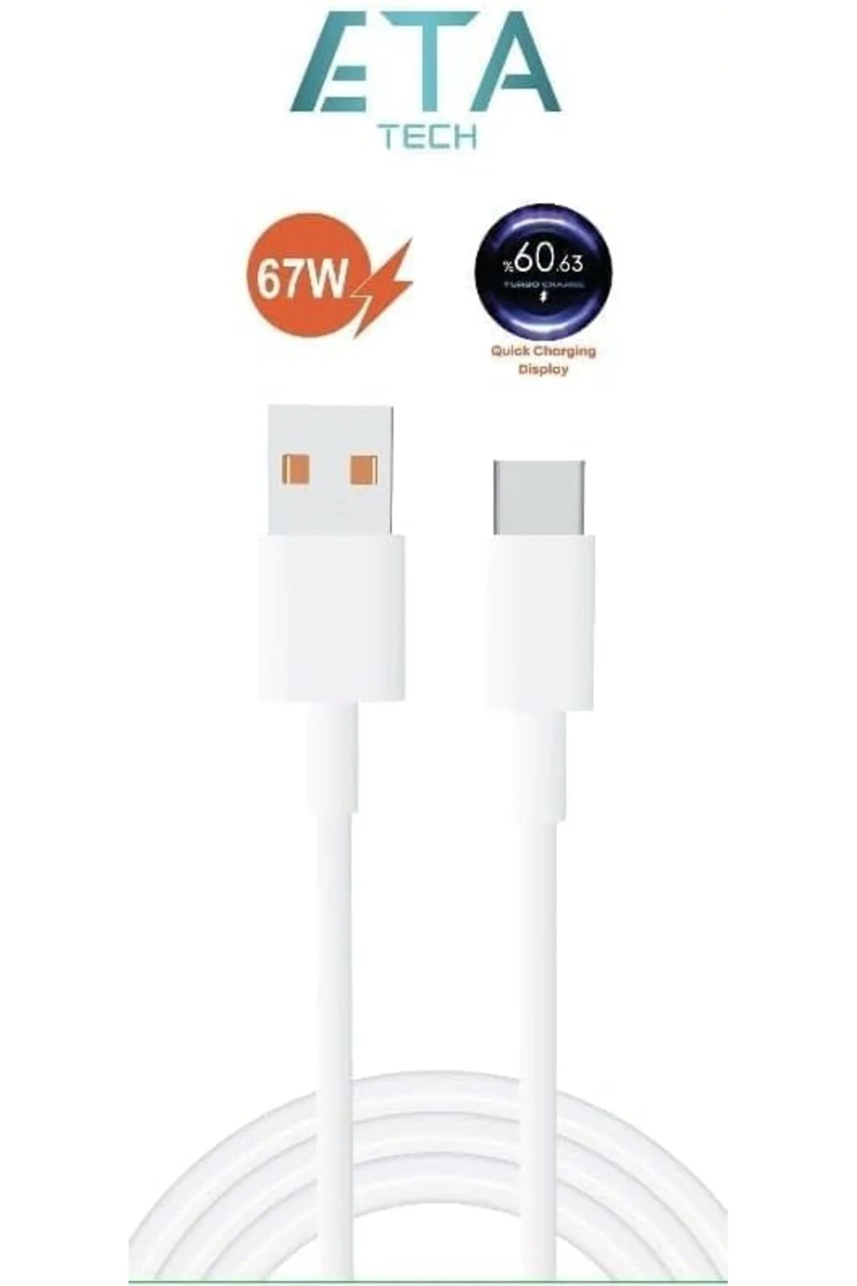 TTKTEKNOLOJİ ETA67T ile Uyumlu ile Uyumlu Type-C 67w 1m Hızlı Şar