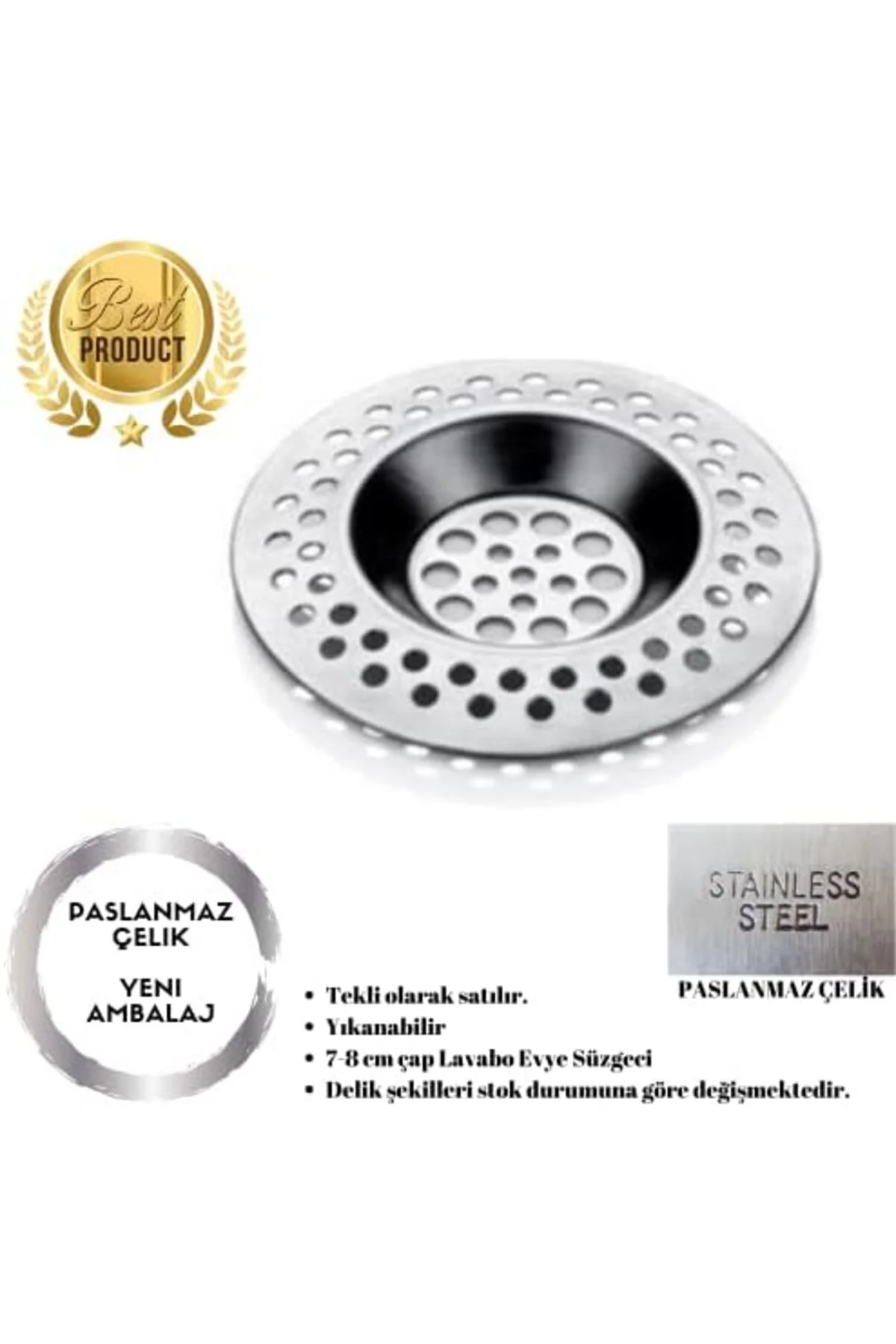 TTKTEKNOLOJİ Evye Süzgeci Sepeti Yakalayıcı, 8cm Mutfak Sifonları