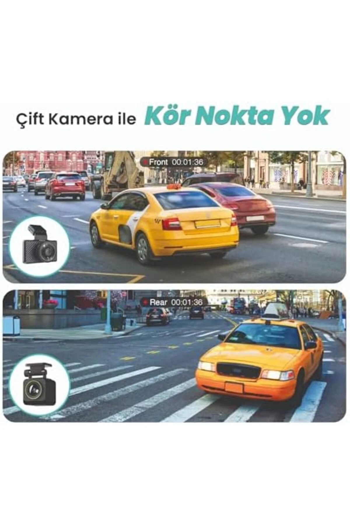 TTKTEKNOLOJİ G500H Ön 3K-Arka 1080p 160° Geniş Açı Gece Görüşü Da