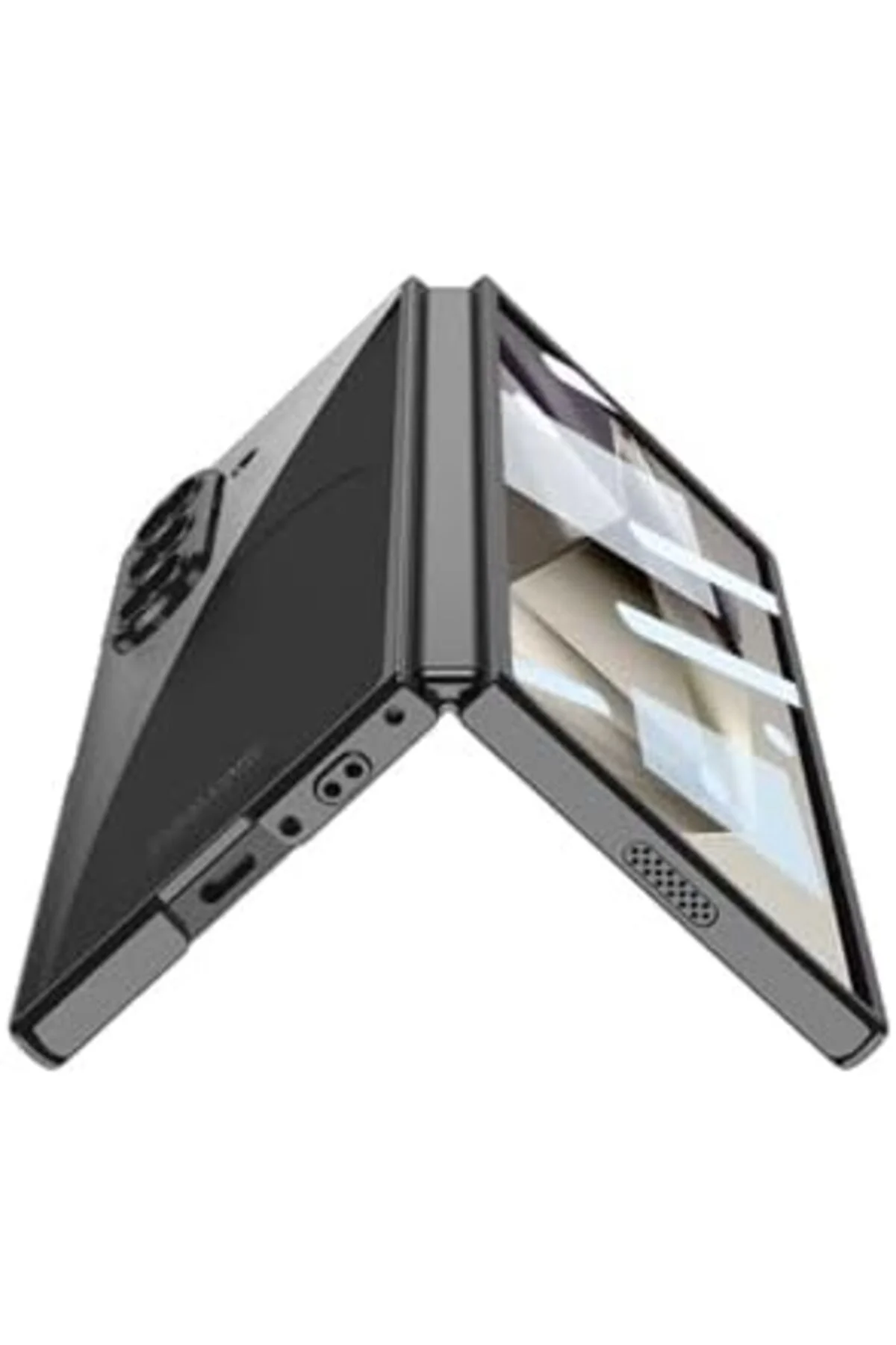 TTKTEKNOLOJİ Galaxy Z Fold 6 Kılıf Full Camlı Kıpta Kapak-Mavi TT